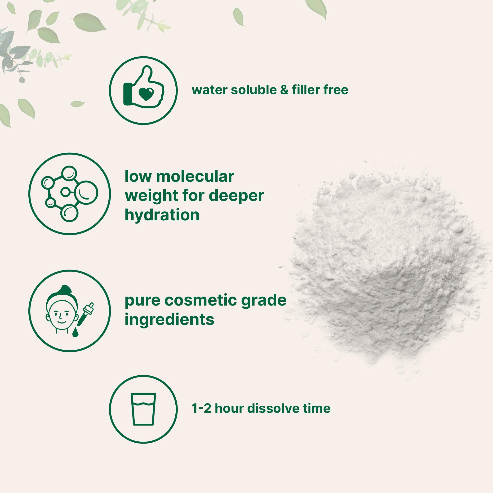 Micro Ingredients Hyaluronic Acid Serum Powder, - Low Molecular Weight & - Micro Ingredients Official Product View 5