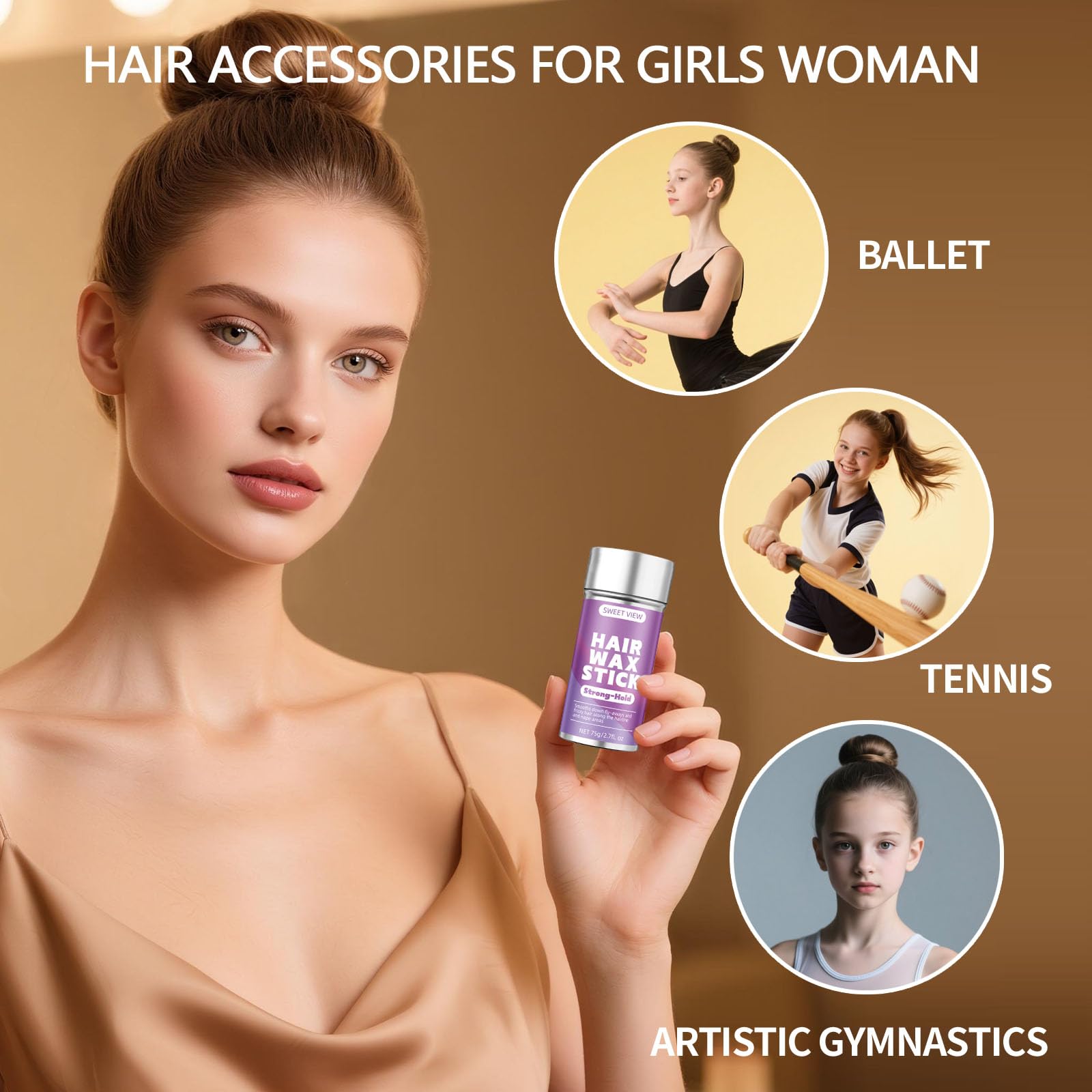 SWEET VIEW Hair Wax Stick & Slick Back Brush - SWEET VIEW Official Product View 6