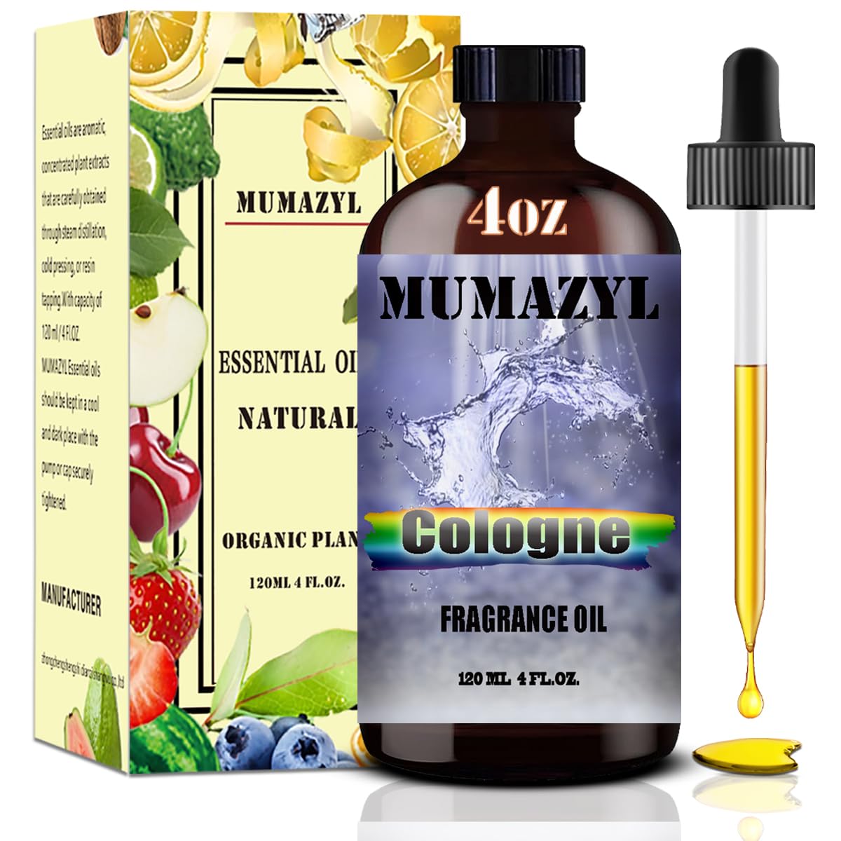 Cologne Fragrance Oil, Cologne Oil 4Oz for Diffuser Aromatherapy - Product Imagery