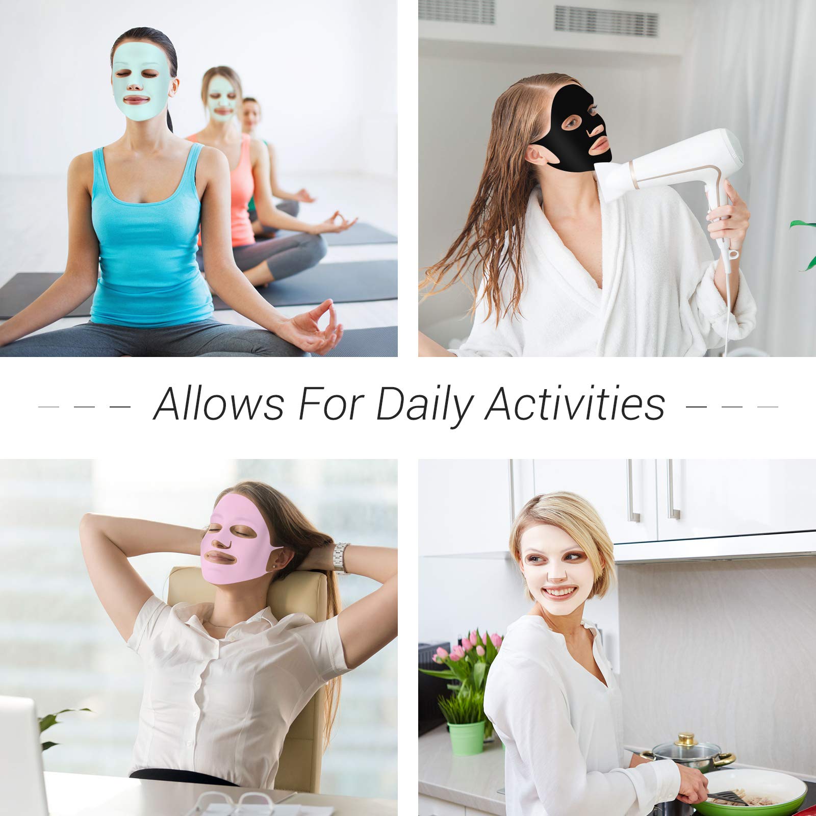 Maitys 5 Pcs Reusable Silicone Face Mask Cover for Sheet Mask, - Maitys