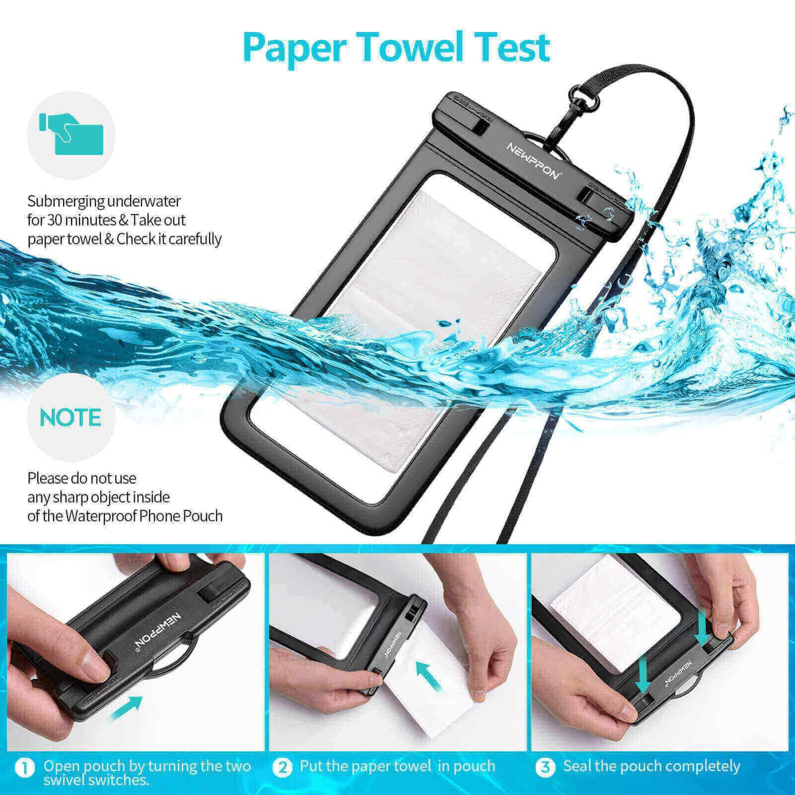 4 Pack 8.5“ Waterproof Cell Phone Pouch - newppon Official Product View 6