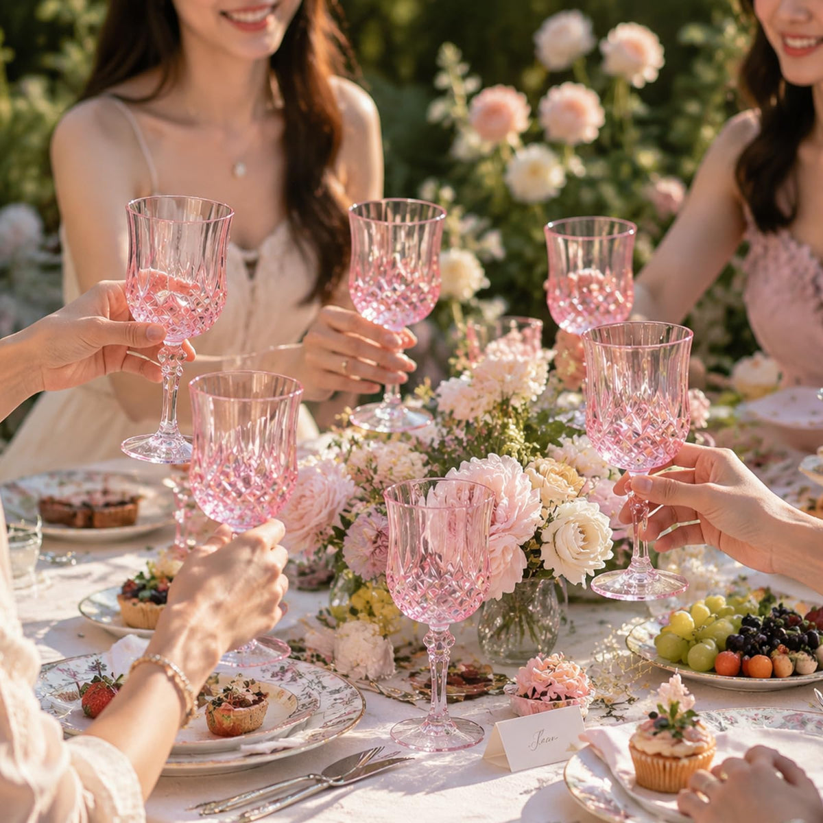 24Pcs Plastic Wine Glasses 7oz Plastic Goblets for Party - ARTGGLLR Official Imagery - 6