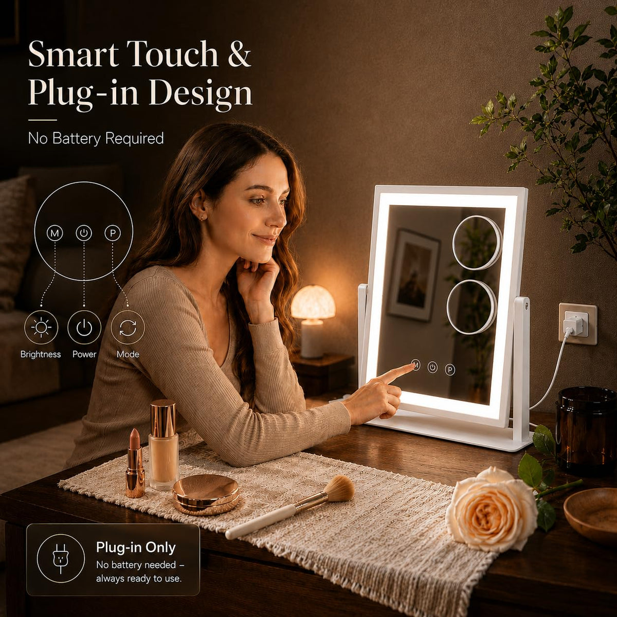 DECADENCE 14 1 x 12 1 in Lighted Makeup Mirror 10X 5X - DECADENCE Official Imagery - 7