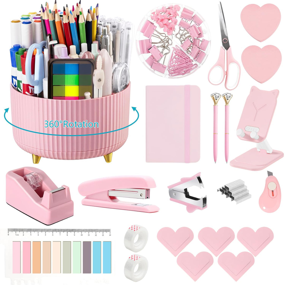 Office Supplies Pink Desk Accessories Desk Organizer Stapler - suniya Official Imagery - 1