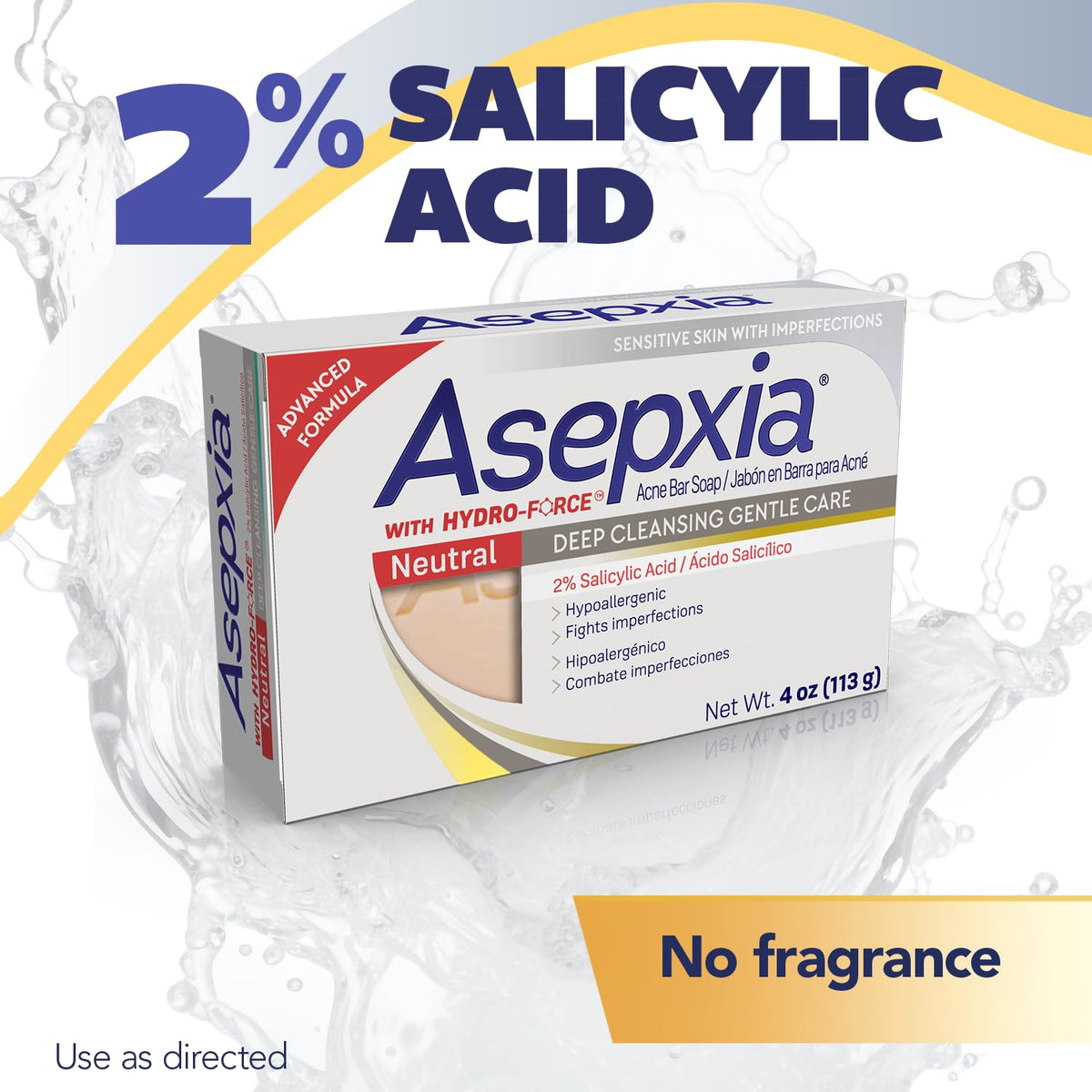 Asepxia Acne Treatment Neutral Hypoallergenic Bar Soap 4 Oz - Asepxia Official Imagery - 5