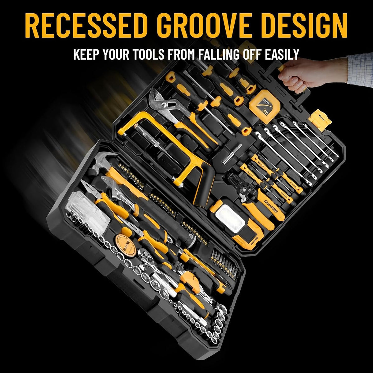 218PCS Basic Auto Hand Tool Set Household Repair Tool Box - GRENPRO Official Imagery - 4