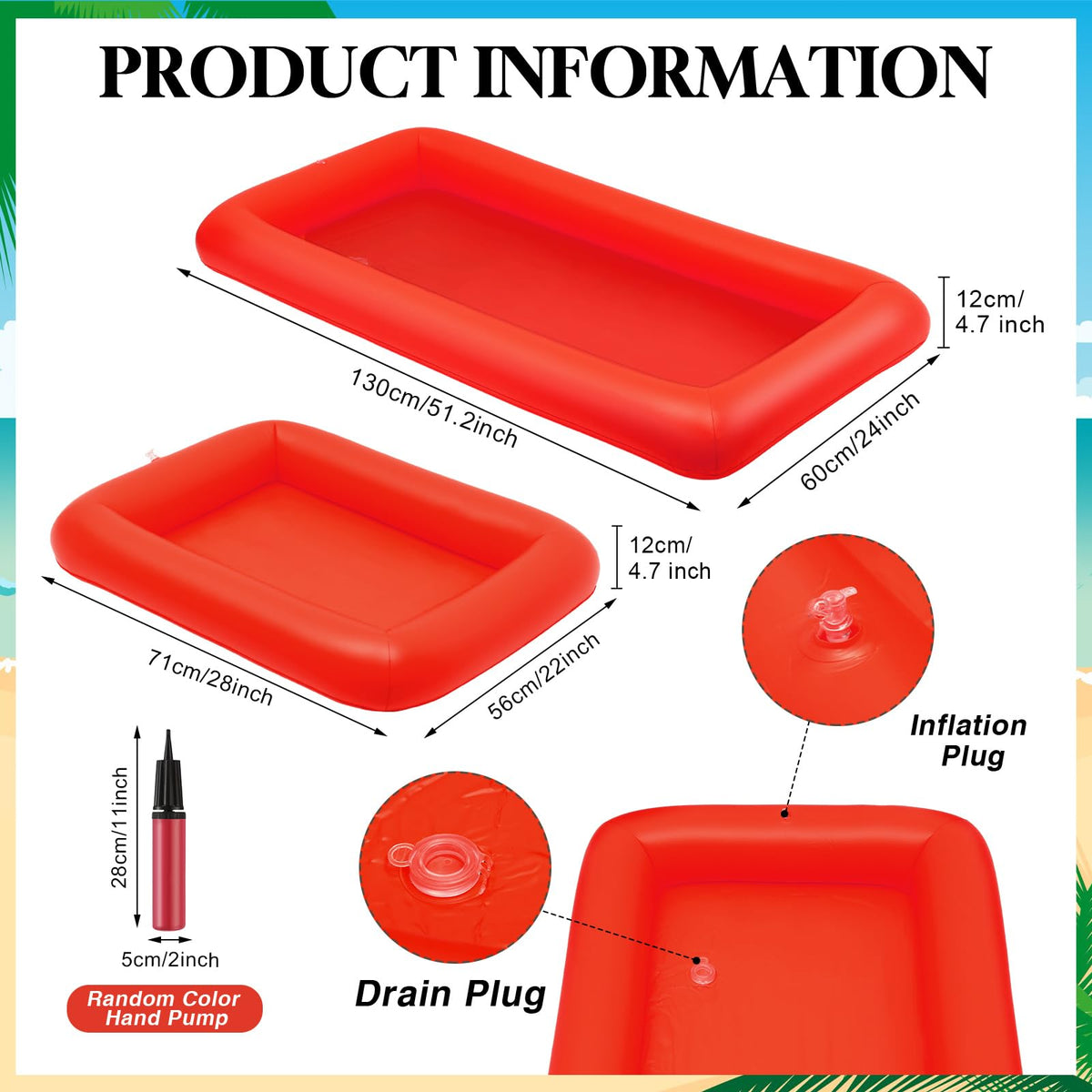 4 Pcs Inflatable Ice Tray Serving Bar Buffet Set 2 Pcs Food - Leitee Official Imagery - 3