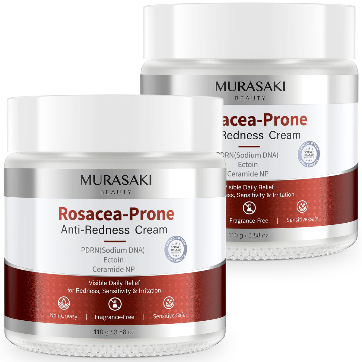 Rosacea Treatment for Face Anti Redness Barrier Cream 2Pack - MURASAKI BEAUTY Official Imagery - 2