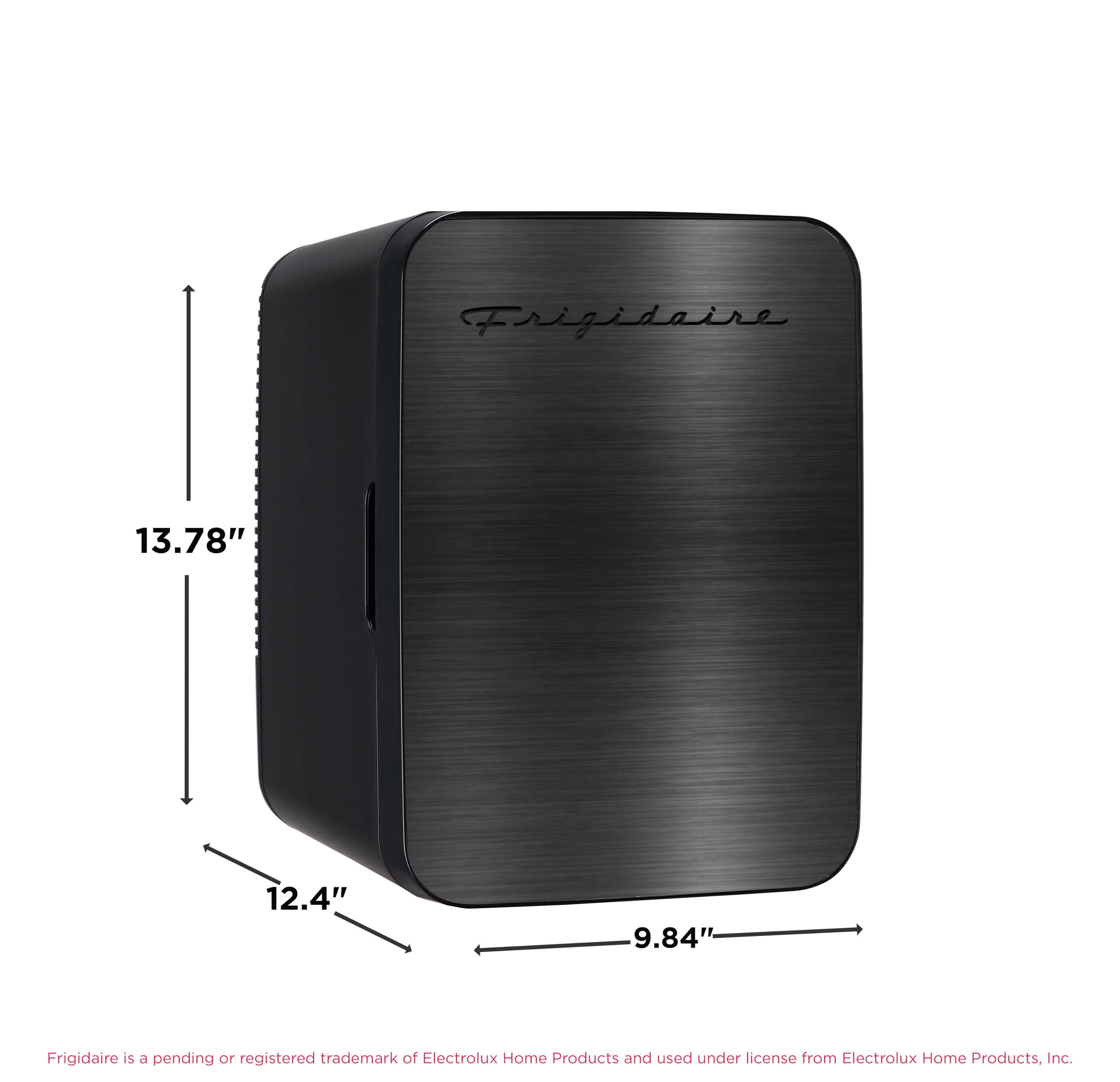 Frigidaire Mini Personal Fridge Cooler, Countertop, Holds Up to 10L/15 Cans, Brushed Black Stainless Rugged Design, Portable for Skincare, Makeup, Car, Office, Bedroom, Dorm Room, or Cabin - Elefair Tech Official Product View 2