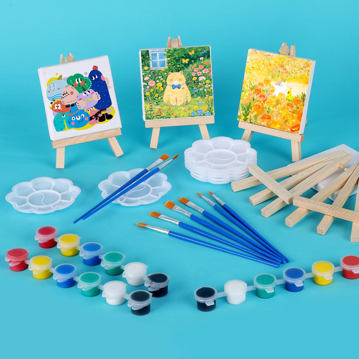 ESRICH 24 Set Mini Acrylic Paint Kit Mini Stretched Canvas - ESRICH Official Imagery - 8