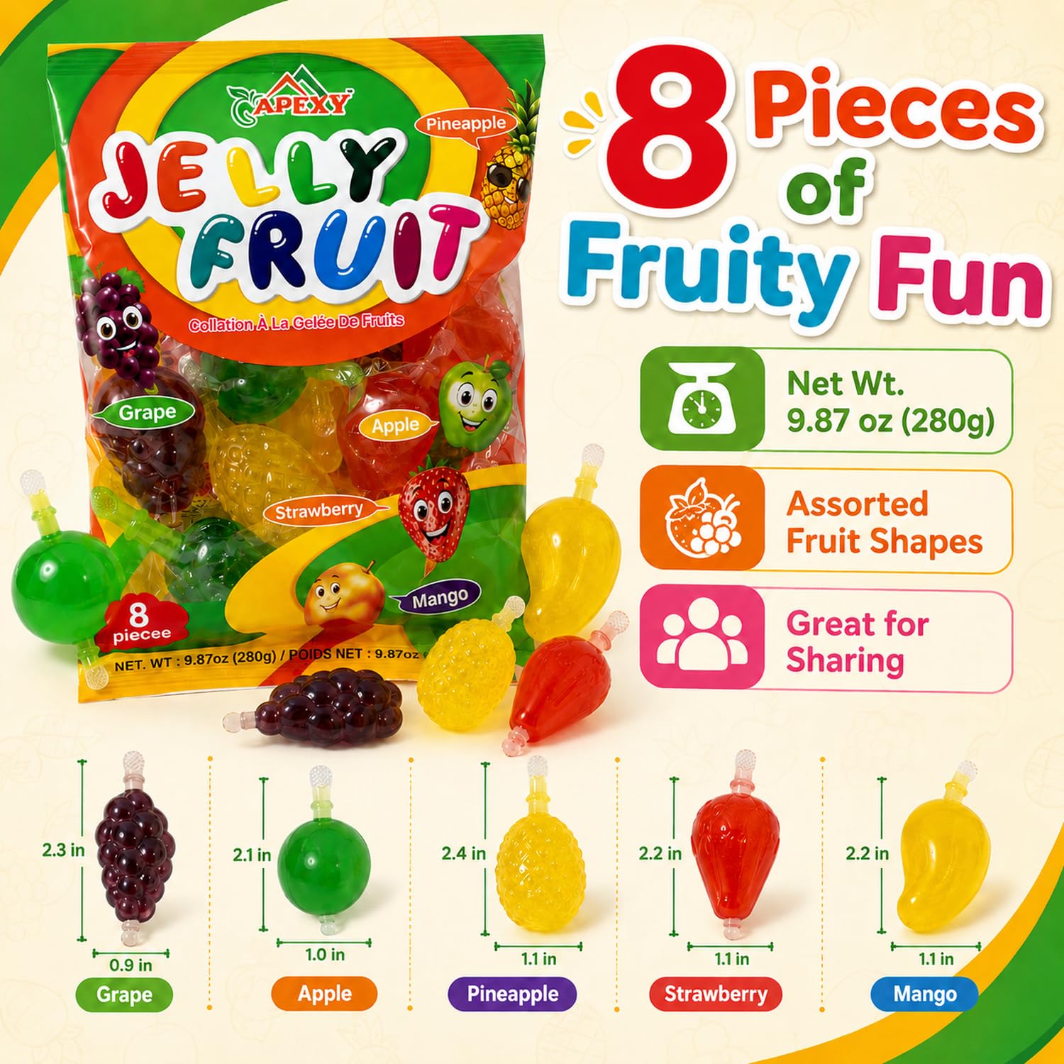 Apexy Jelly Fruit, Tiktok Candy Trend Items, Tik Tok Hit or Miss Chall - View 6