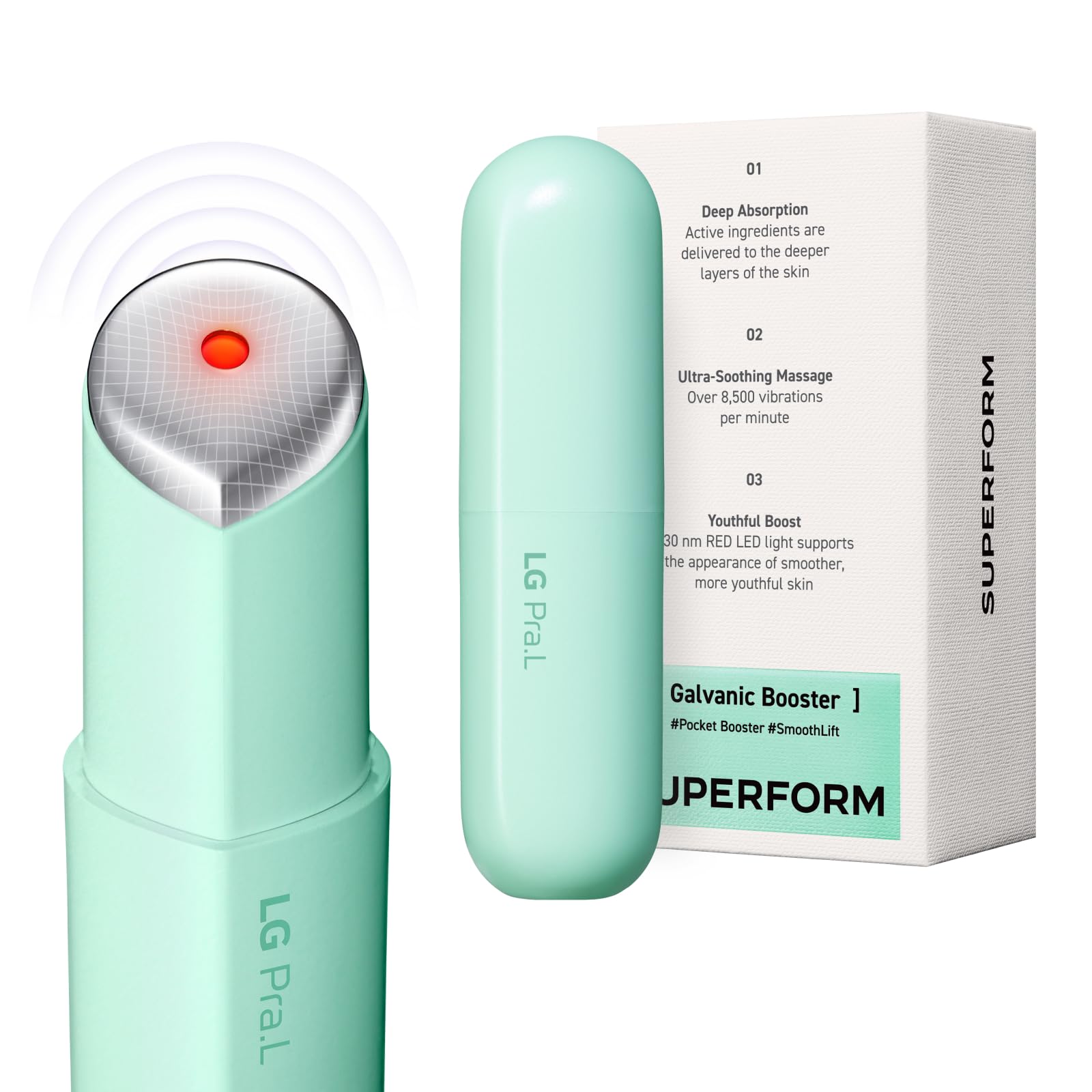 LG Pra.L Superform Galvanic Booster Aqua Mint, 1min booster for - Product Imagery
