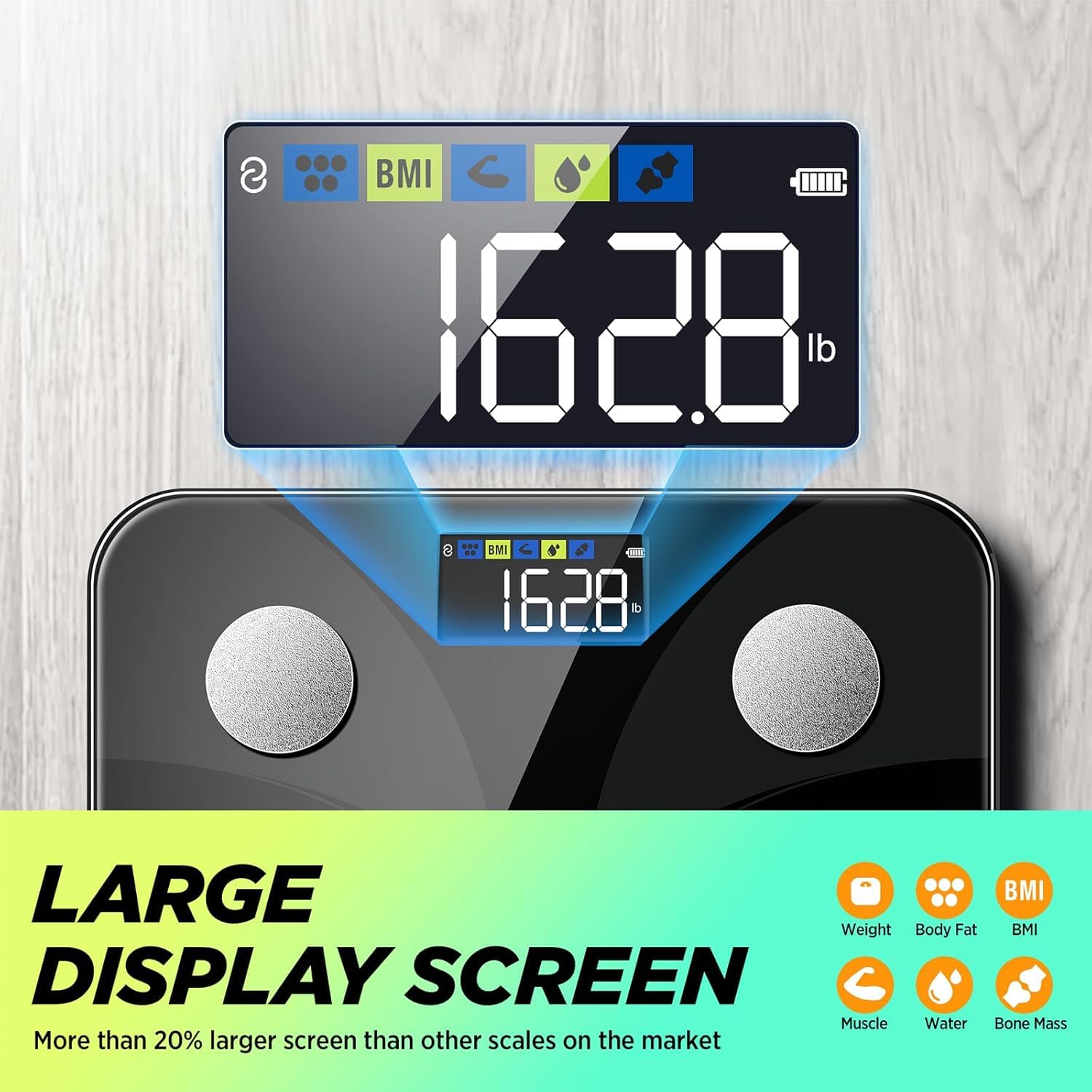 Scale for Body Weight and Fat Percentage, RunSTAR Digital Accurat - runstar Official Product View 3