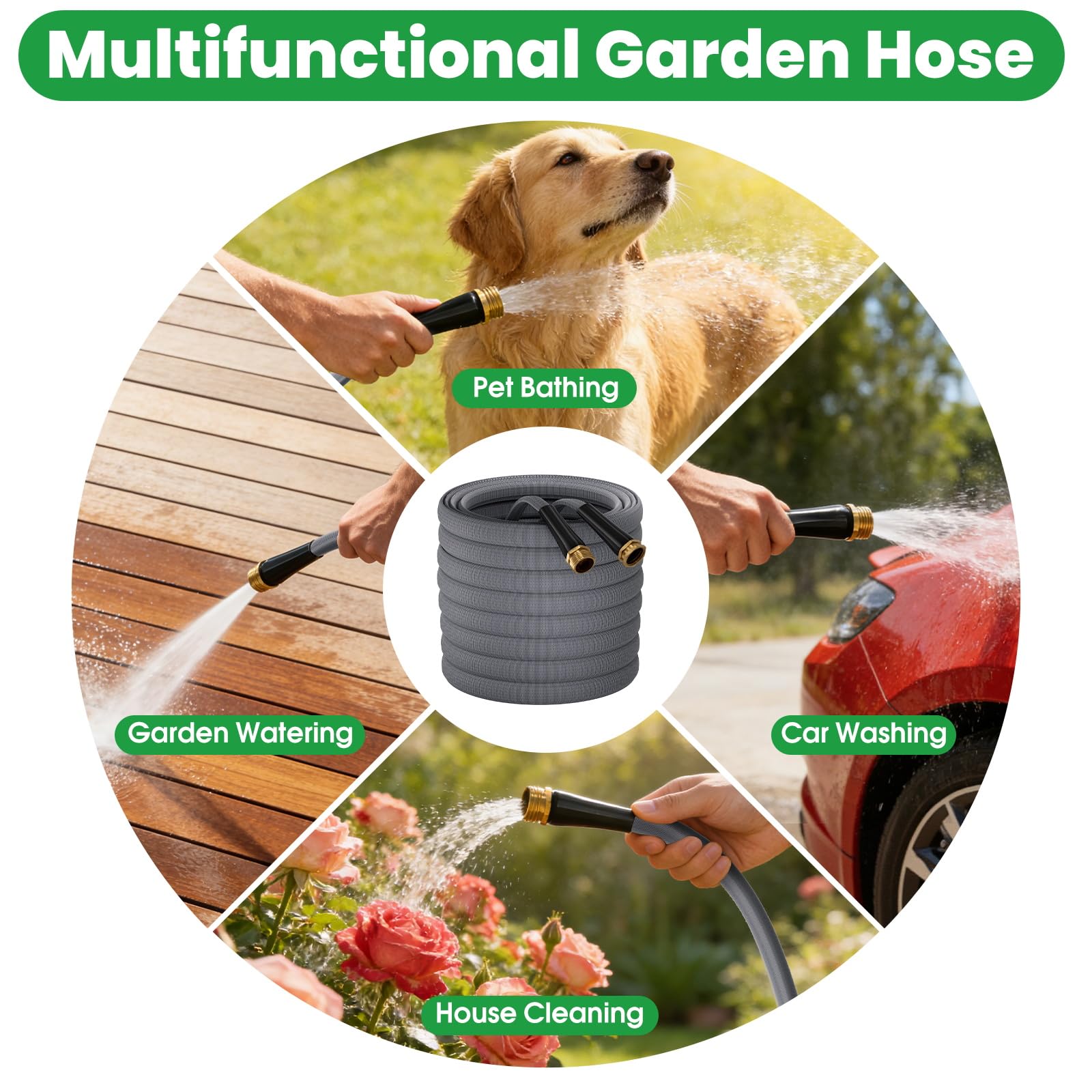 MEACKLE Garden Hose 100 FT, Non-Expanding Water Hose, Kink-Free - MEACKLE Official Product View 8