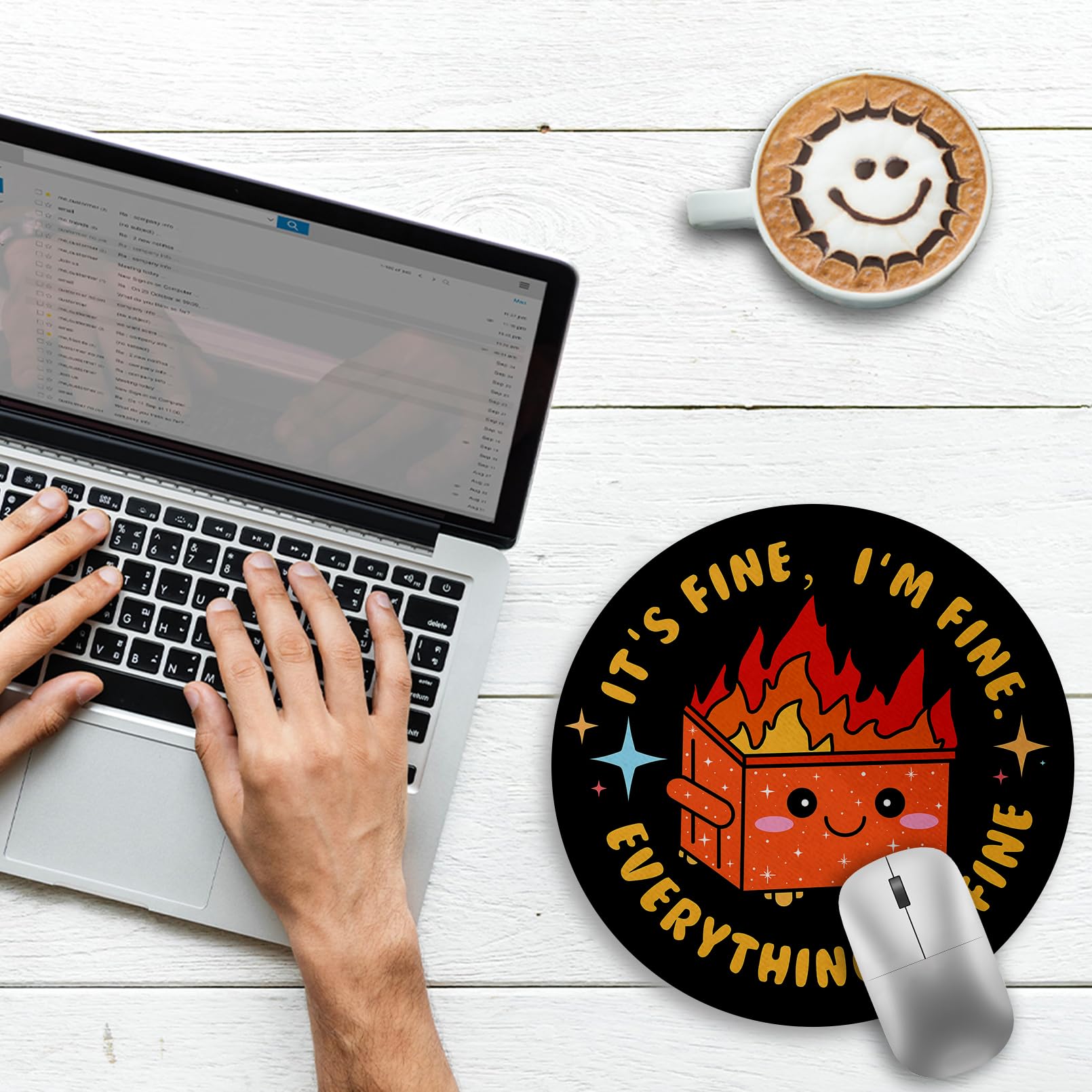Gctriki Dumpster on Fire Mouse Pad, Orange Small Mouse Pads for Desk