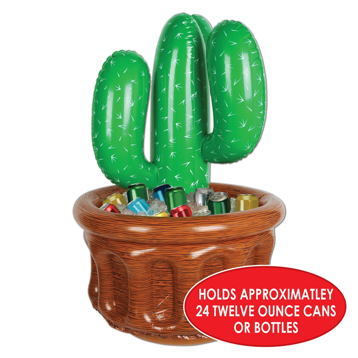Beistle Inflatable Cactus Cooler Holds Approx 24 12 oz Cans - Beistle Official Imagery - 4
