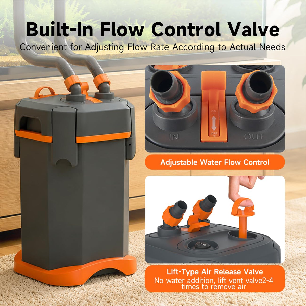 External Canister Filter Ultra Quiet Aquarium Water - Ceveyu Official Imagery - 5