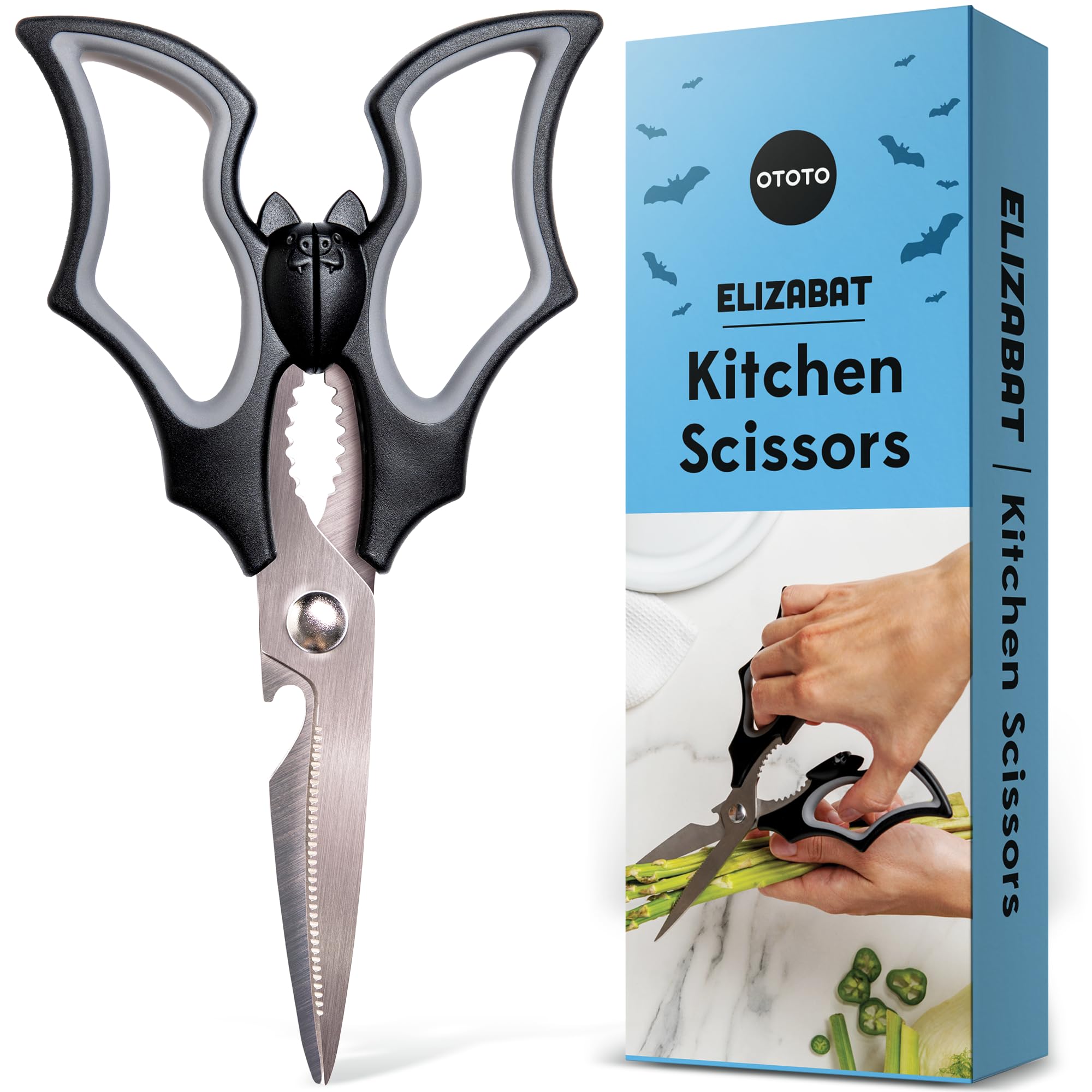 OTOTO Original Elizabat Kitchen Scissors - Halloween Goth Cute Bat Kit - View 1