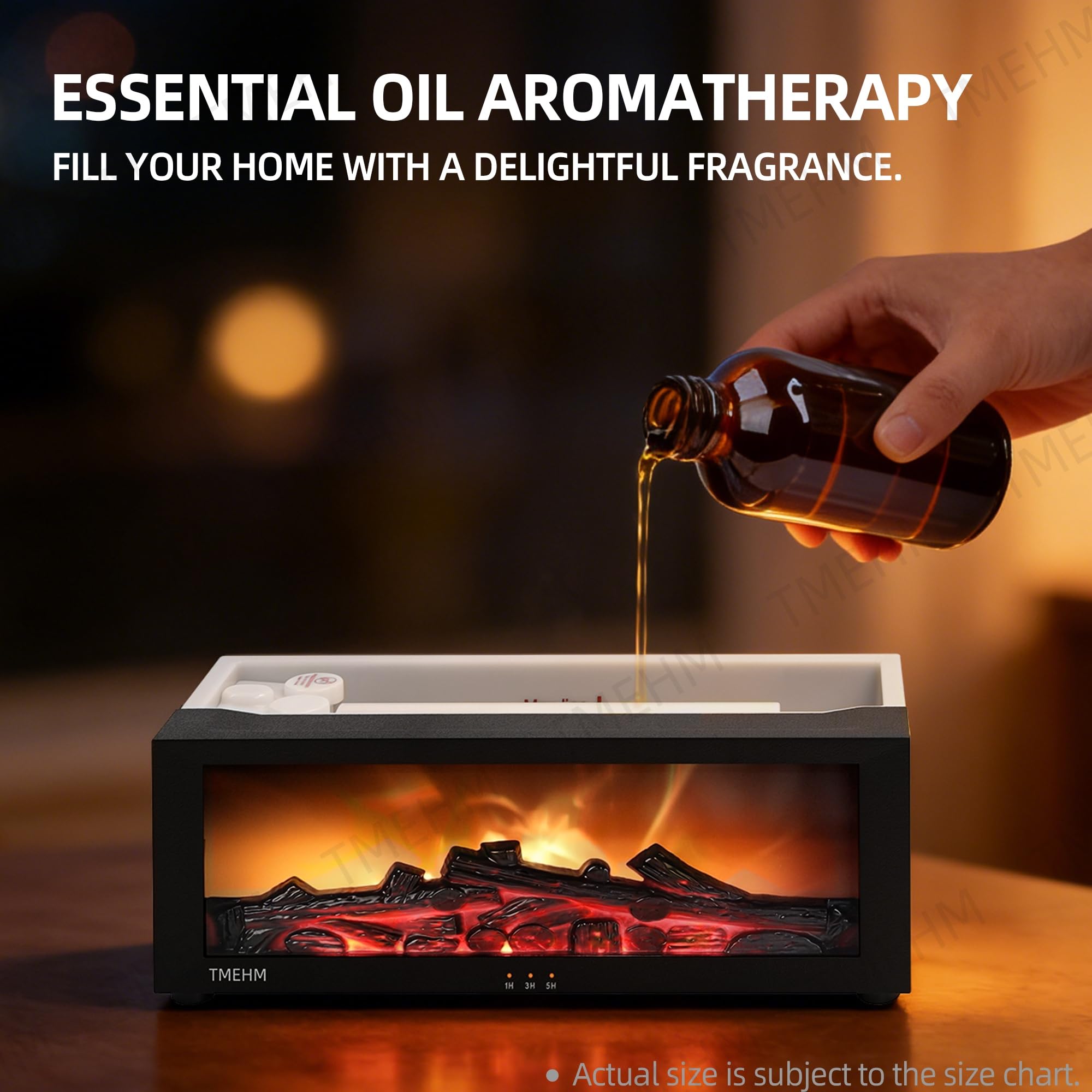 TMEHM Fireplace Flame Essential Oil Diffuser Humidifier, Aromathe by TMEHM - Angle View 4