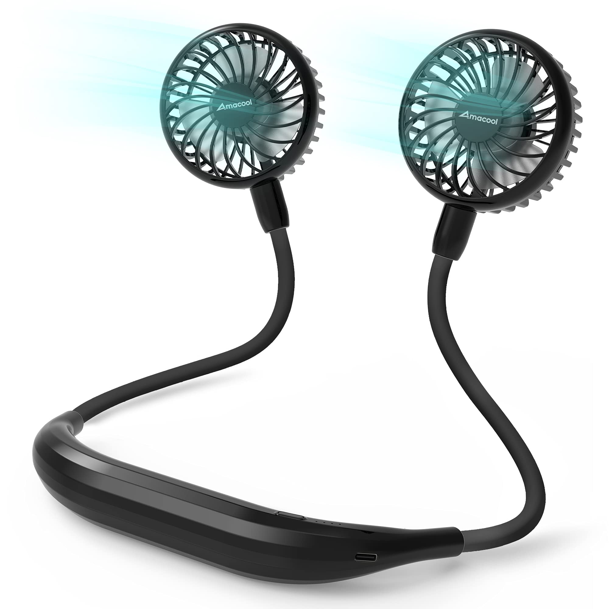 AMACOOL Portable Neck Fan, Lightweight Wearable with Hands-Free C - AMACOOL Official Product View 1