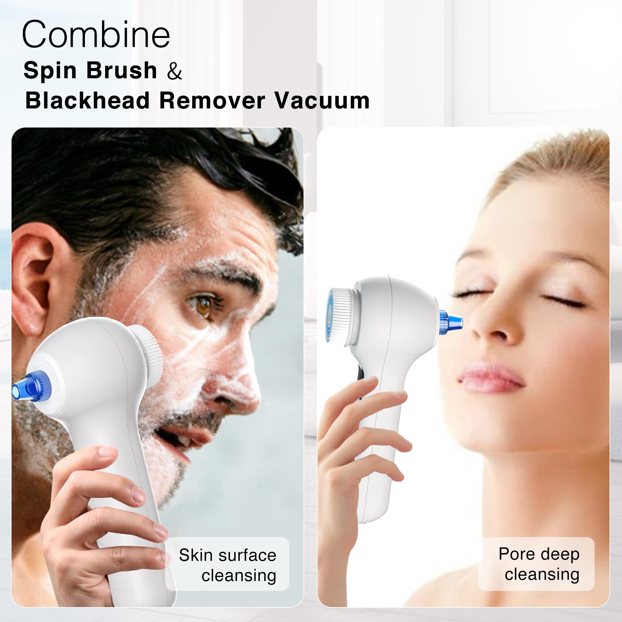3 in 1 Facial Cleansing Brush Blackhead Remover Rechargeable - Umickoo Official Imagery - 4