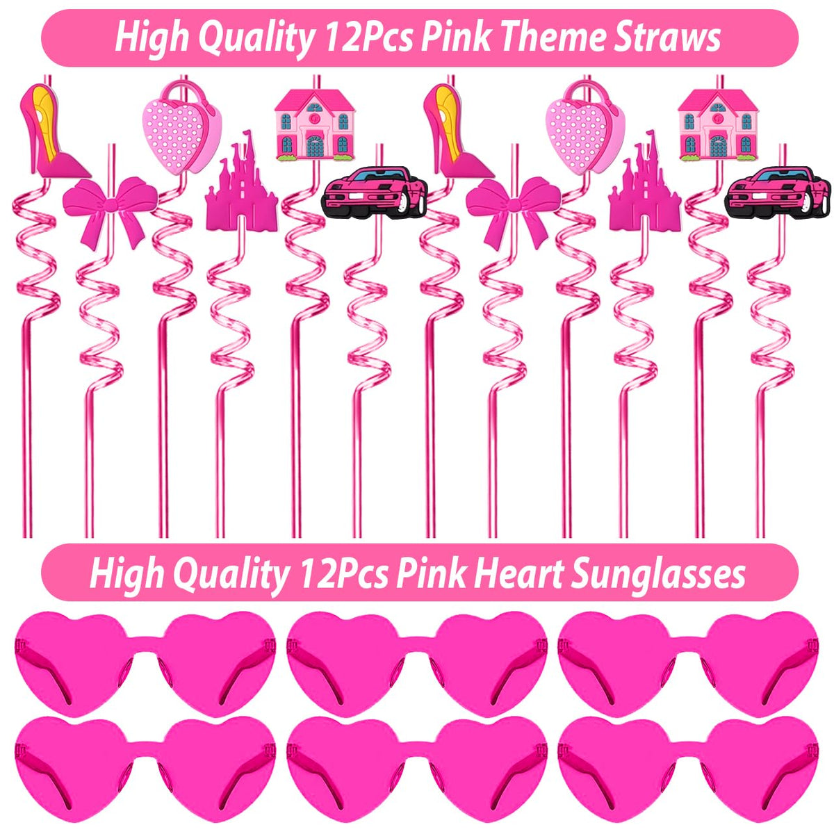 220PCS Pink Party Favors Kit for Girls Birthday Supplies - Fumogym Official Imagery - 6