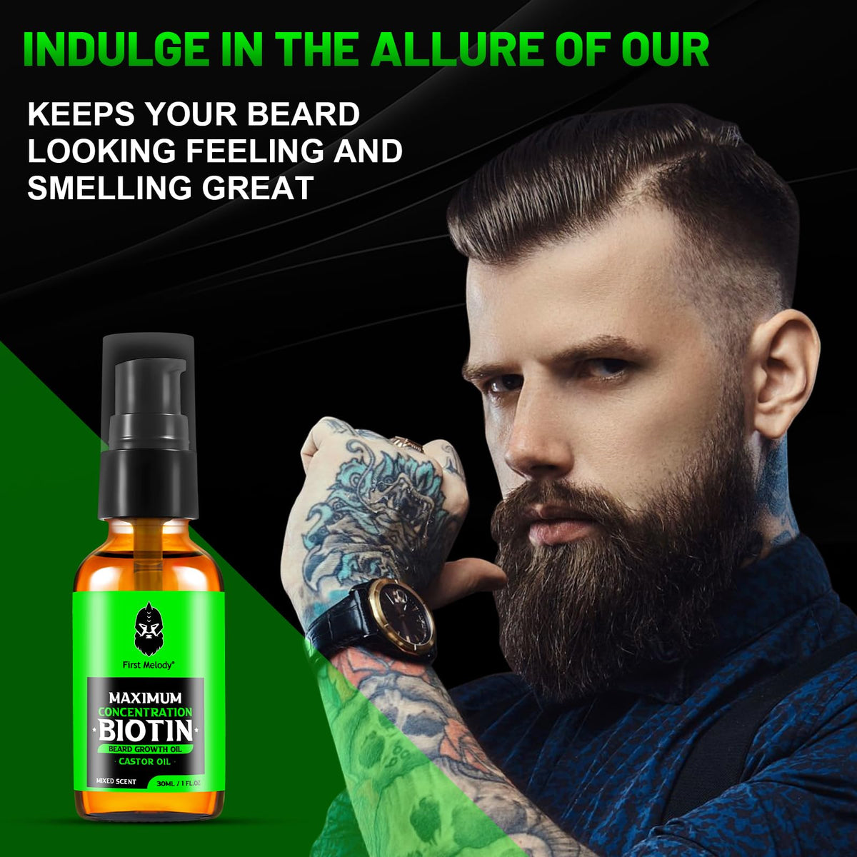 Beard Oil Maximun Thickening Biotin with Castor Oil and - First Melody Official Imagery - 4