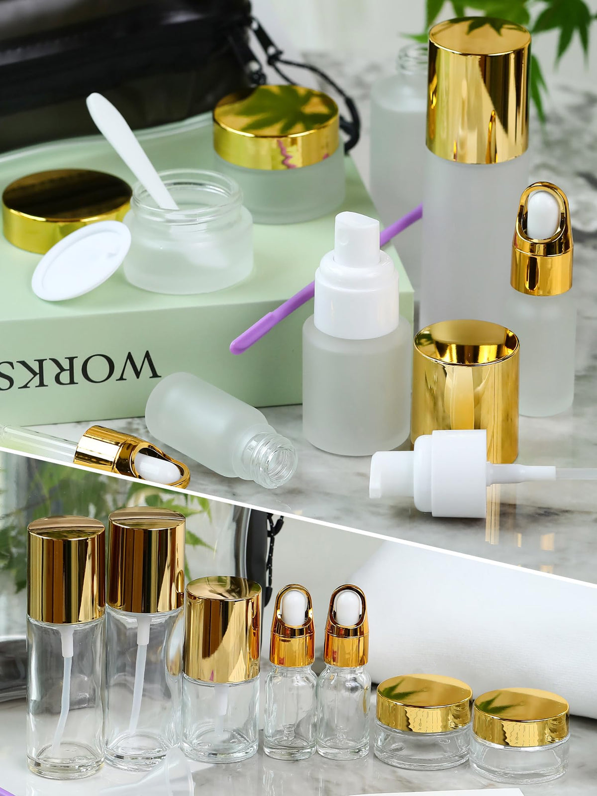 Glass Travel Bottles for Toiletries TSA Approved Leak Proof - Handmade Max Official Imagery - 5