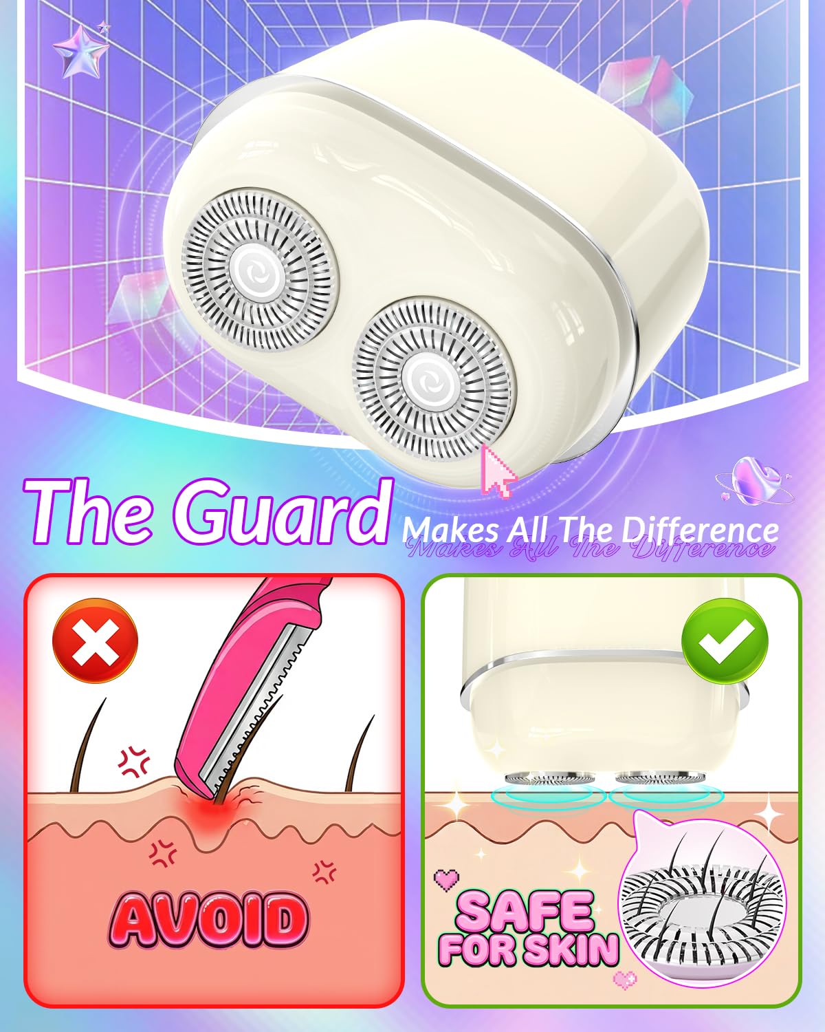 Facial Hair Removal for Women Face Painless Face Shaver with - bissuuy Official Imagery - 7