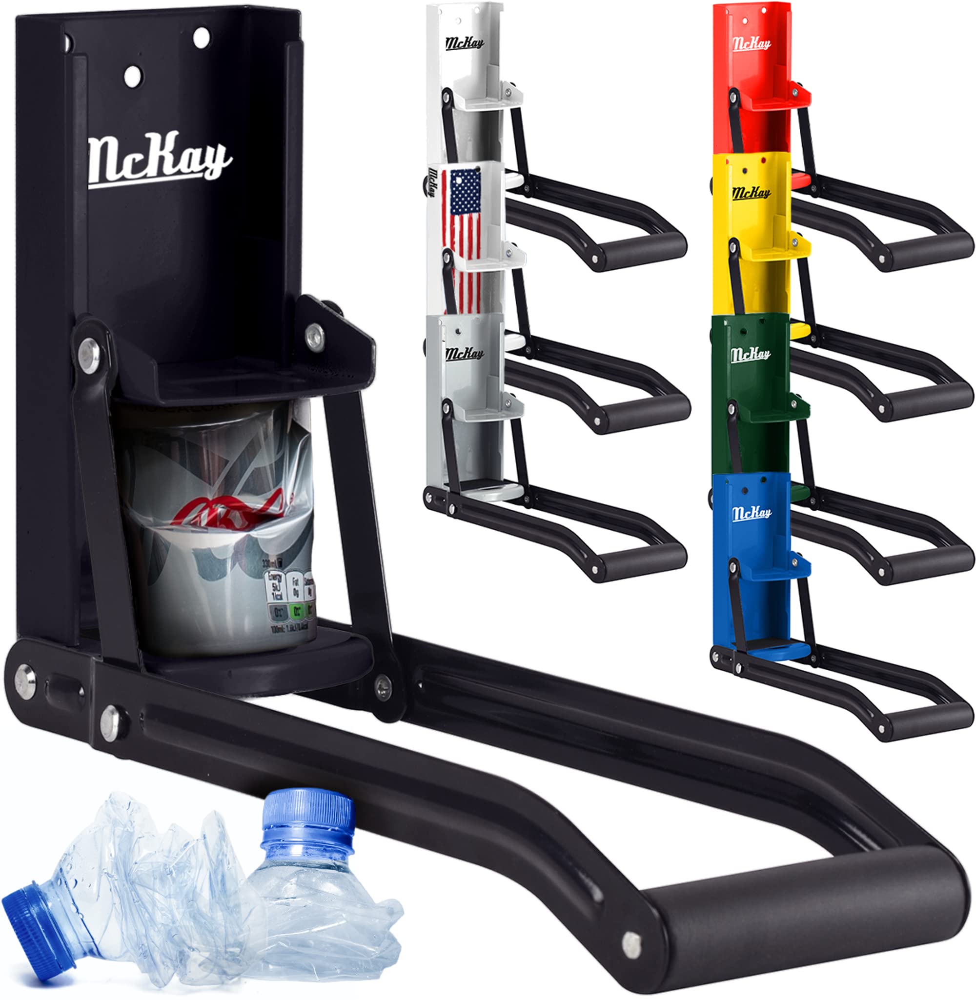 McKay Metal Can Crusher, Wall-Mounted 12/16 Oz. Smasher - Black by McKay - Angle View 1