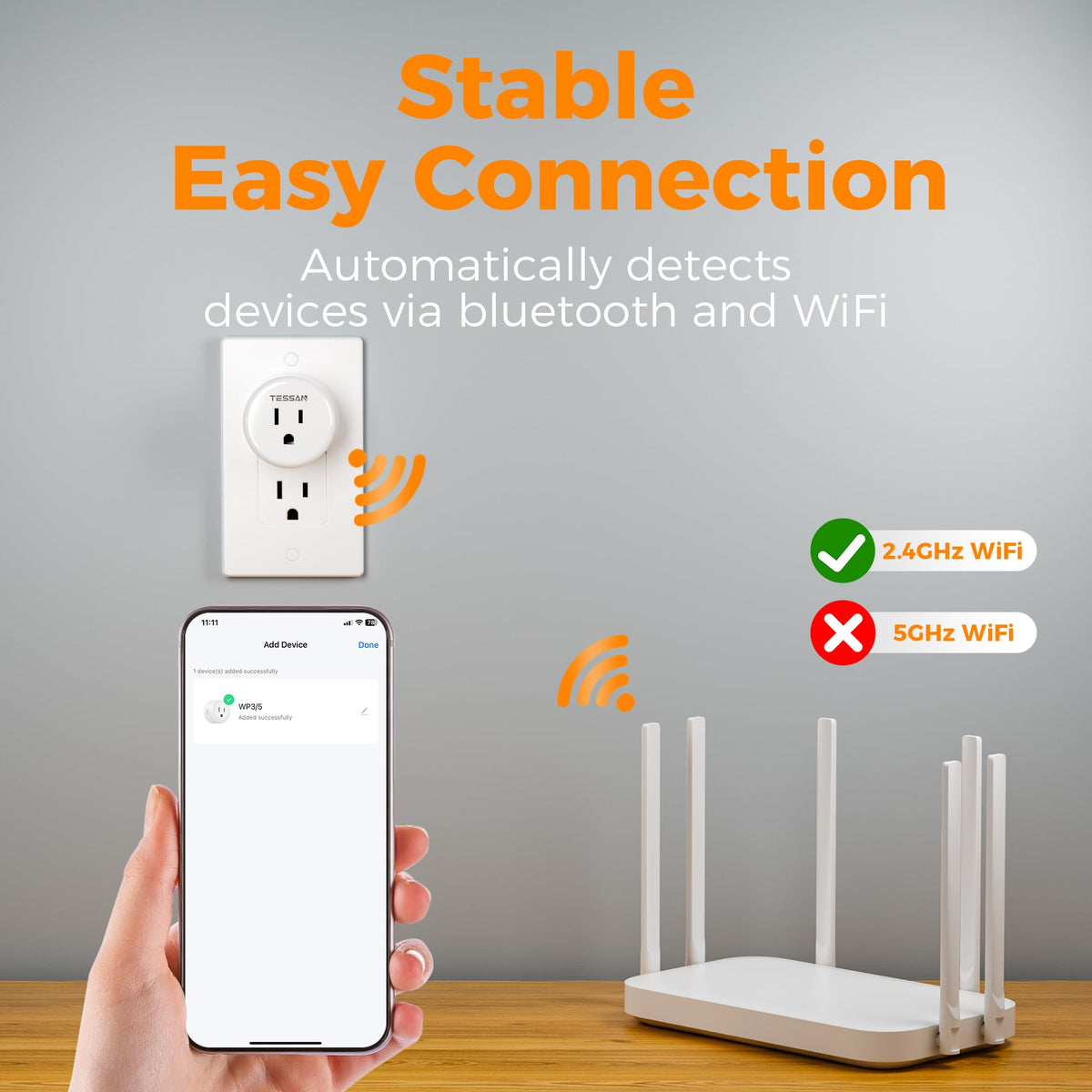 TESSAN WiFi Smart Plug Wireless Timer Outlet 4 Pack - TESSAN Official Imagery - 5