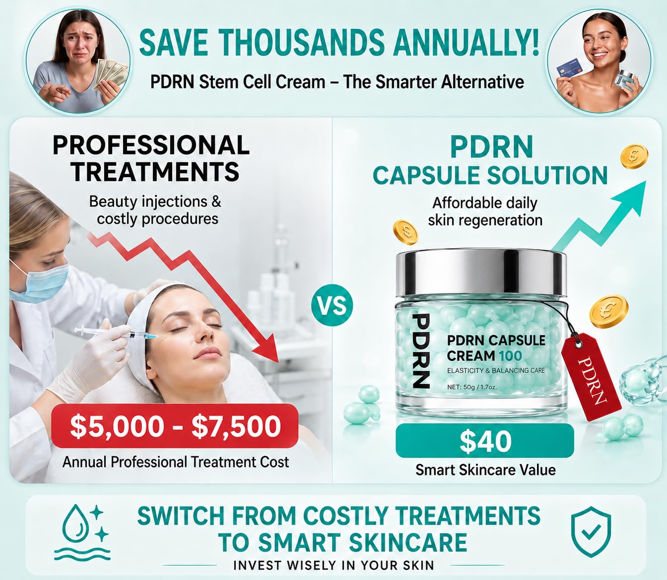 Premium Salmon DNA PDRN Capsule Cream Panax Ginseng – 100,000ppm - SHAGOLL
