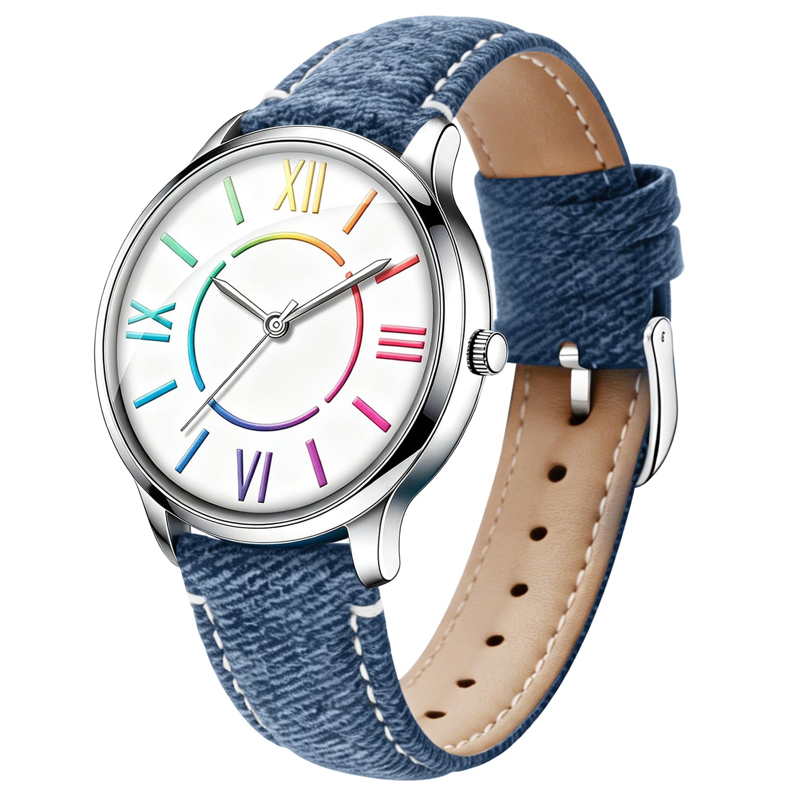 Bisley Fashion Analog Watch for Women Colorful Roman Numerals - Product Imagery