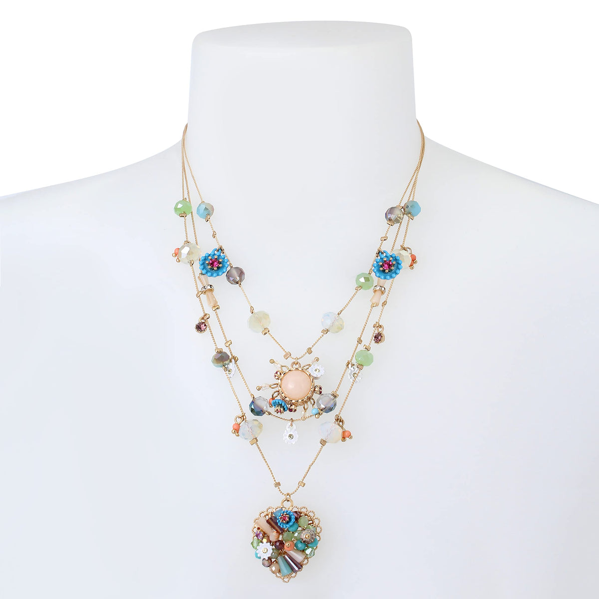 Betsey Johnson Womens Butterfly Charms Layered Necklace - Betsey Johnson Official Imagery - 3