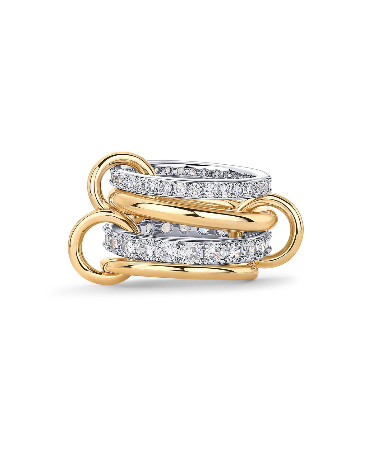 PAVOI Stackable Rings for Women 14K Gold Plated Interlocked - PAVOI Official Imagery - 1