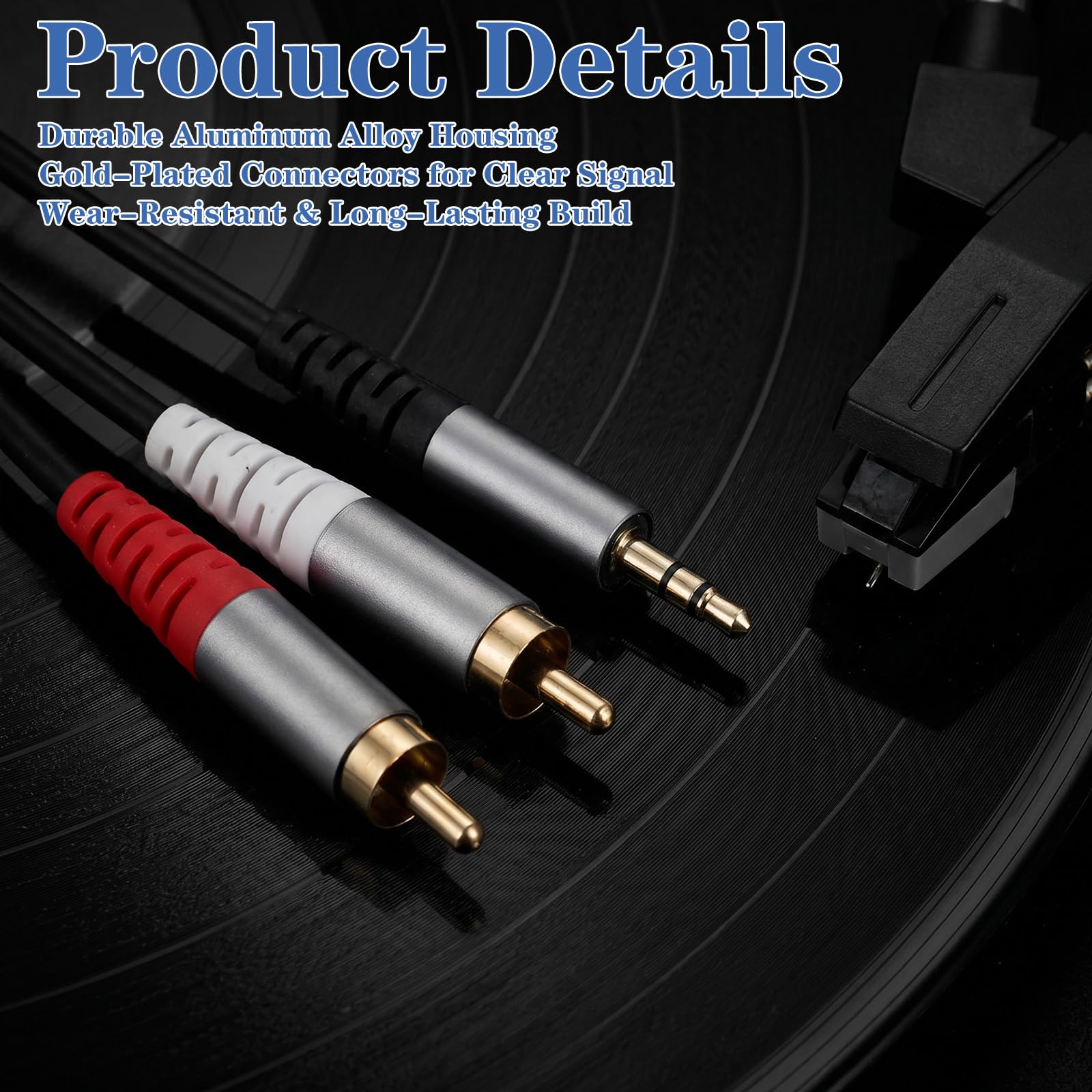 Amaxiu 3.5mm to RCA Cable, RCA to 3.5mm AUX Audio Y Splitter Cord by Amaxiu - Angle View 4