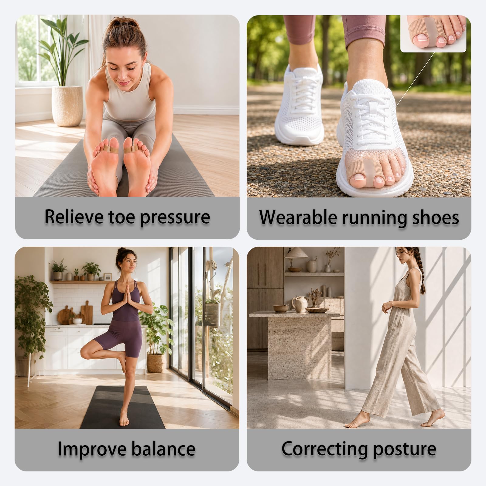 NUGRXIS Silicone Toe Spacers 4-Pack – Bunion Pain Relief
