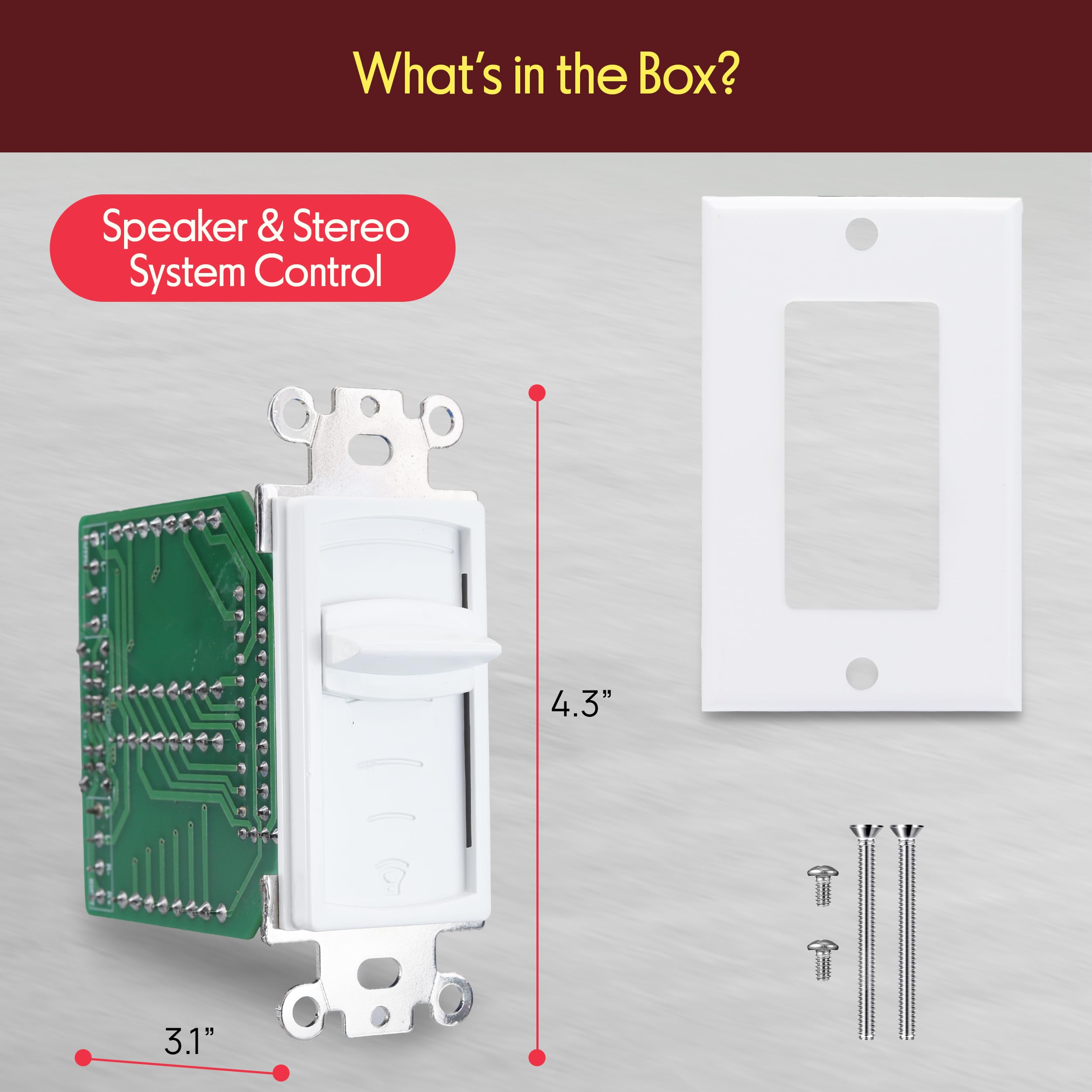 In Wall Speaker Volume Control - Home Audio Smart Speakers Stereo by Pyle - Angle View 7