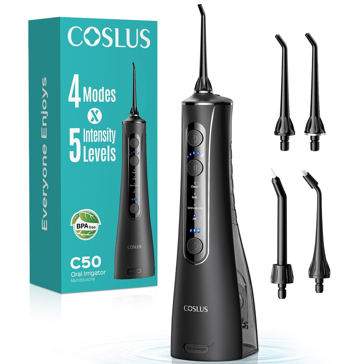 COSLUS ADA Accepted C50 Water Dental Flosser 4 Modes 5 Power - COSLUS Official Imagery - 1