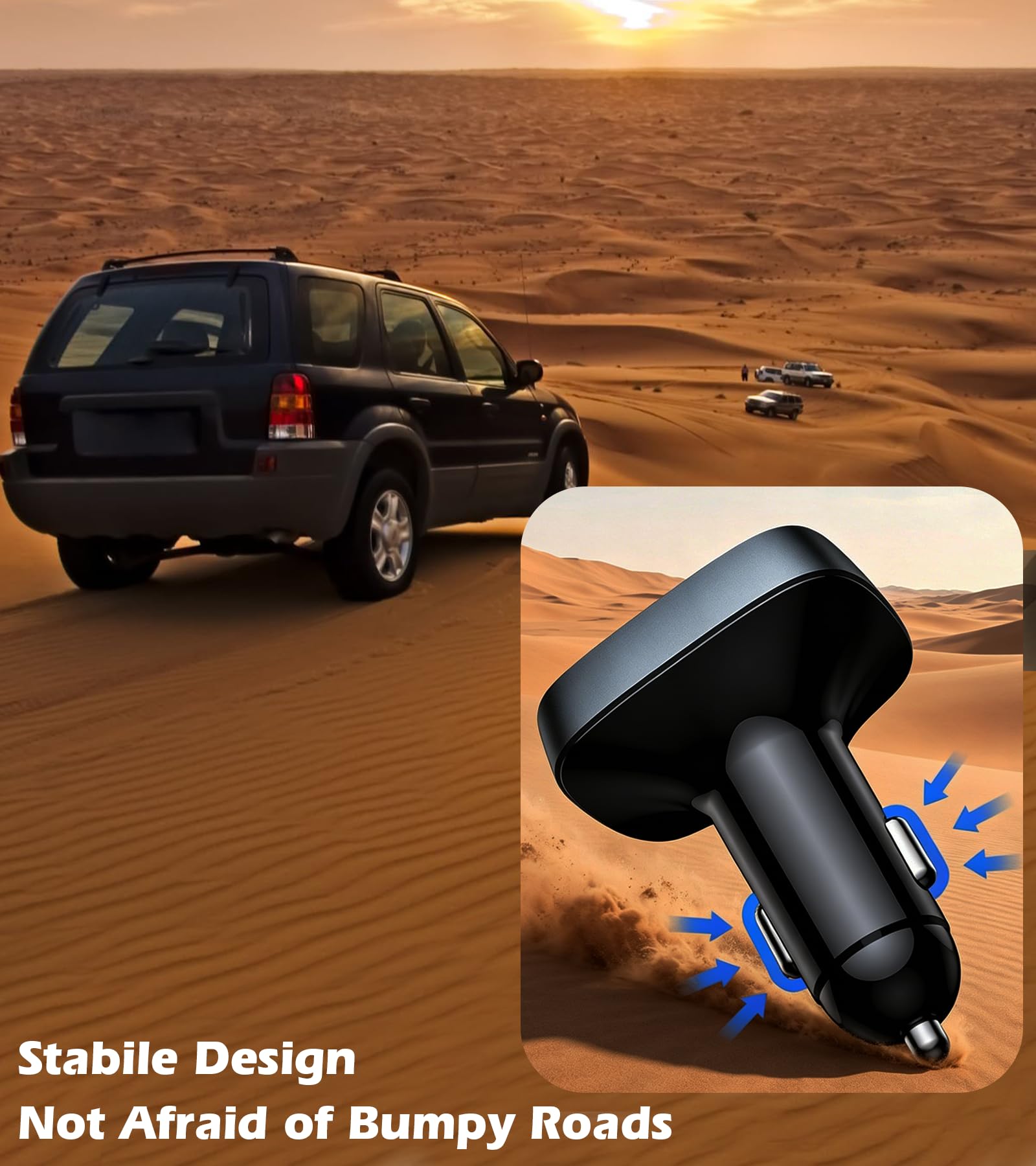 LIHAN Bluetooth Car Adapter 5.4, FM Transmitter, 48W PD/QC Charge by LIHAN - Angle View 10