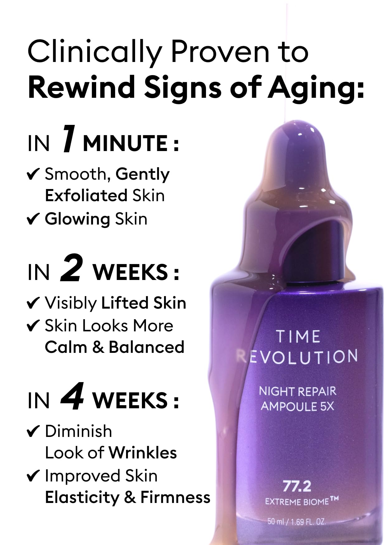 MISSHA Time Revolution Night Repair Face Serum 5X 1.69 oz, - MISSHA