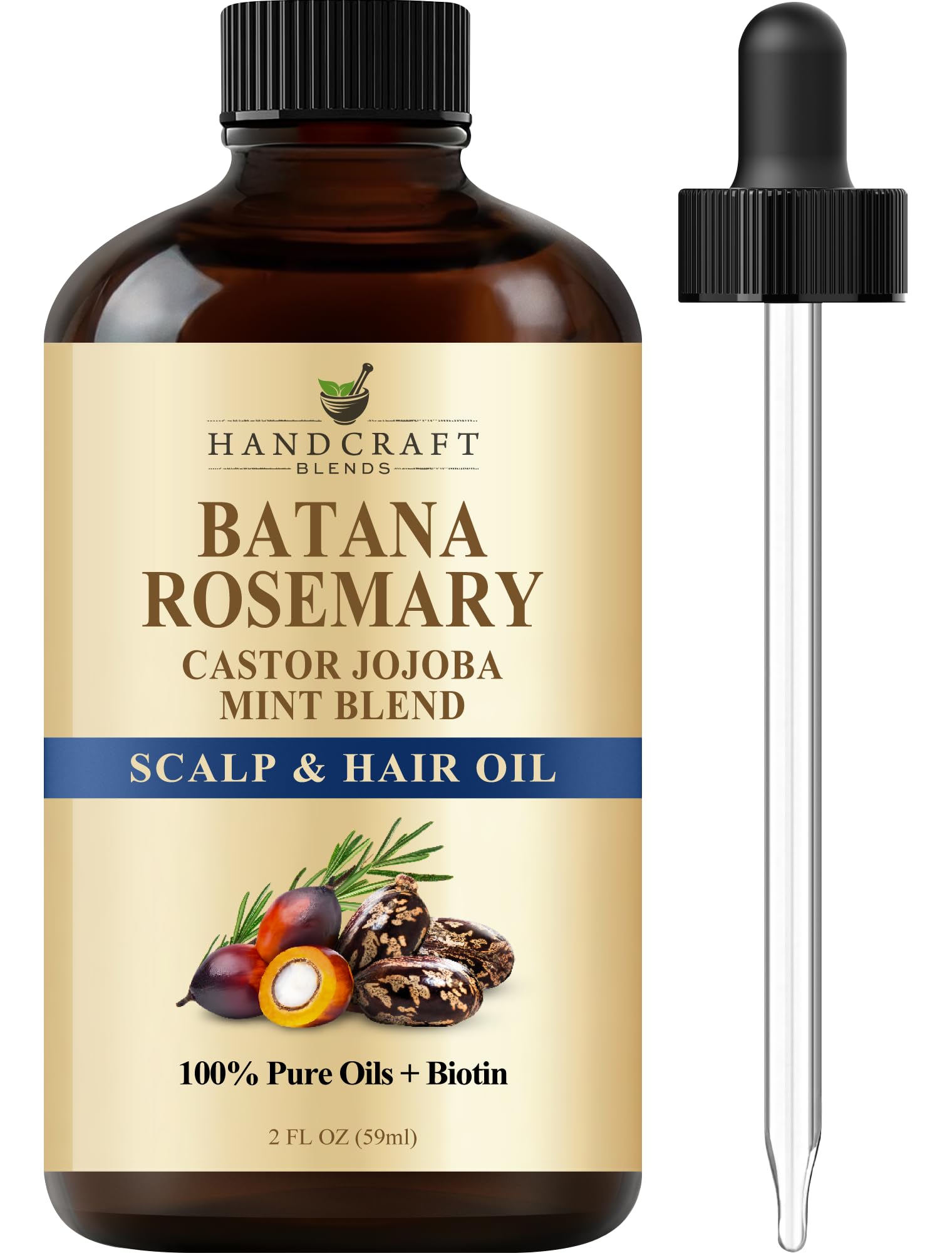 Handcraft Blends Batana & Rosemary Hair Oil – 2 Fl Oz – Scalp Treatment & - Handcraft Blends Official Product View 1
