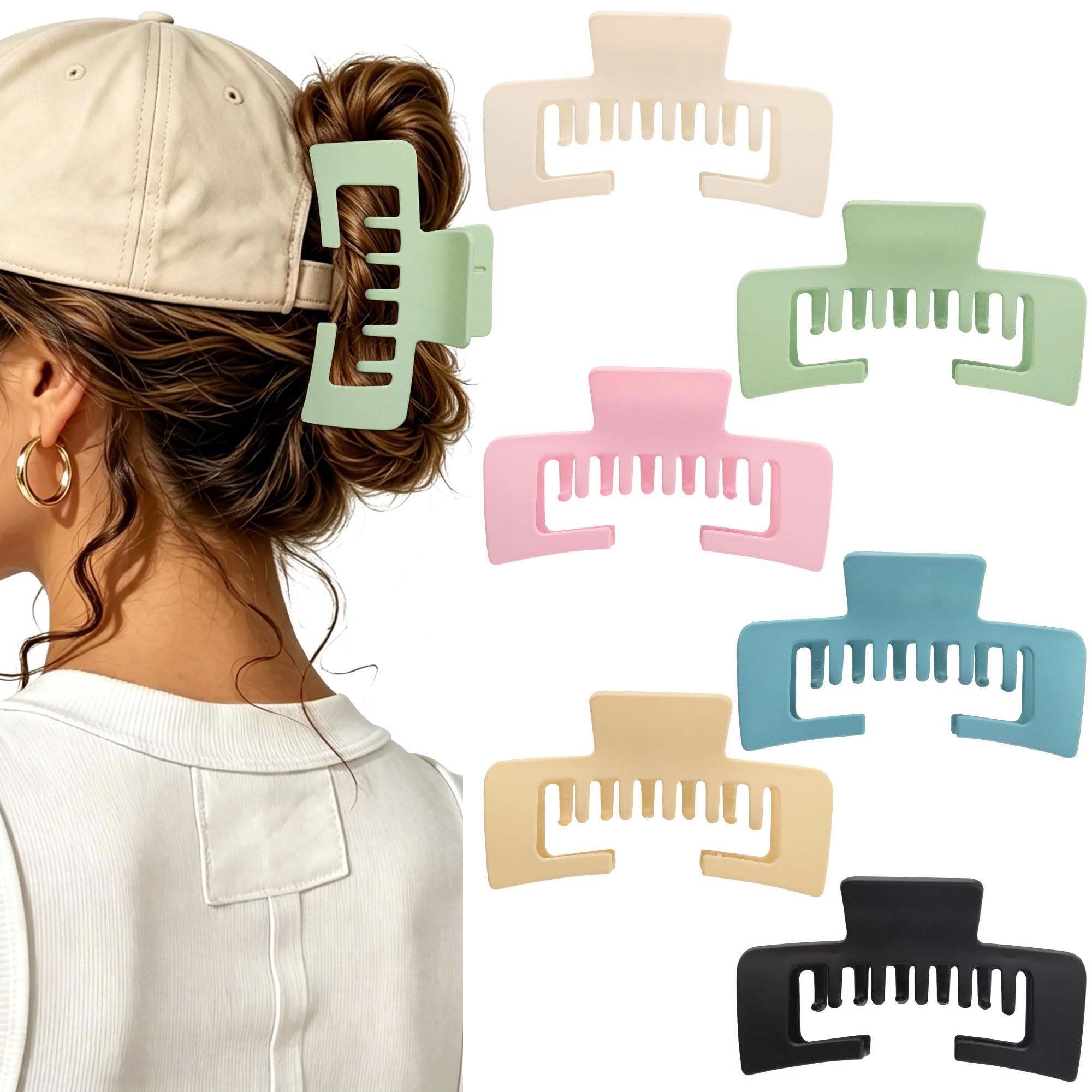 CHLINS 6 Pcs Hat Friendly Claw Clip for Baseball Caps, Trucker Claw Ha - View 10
