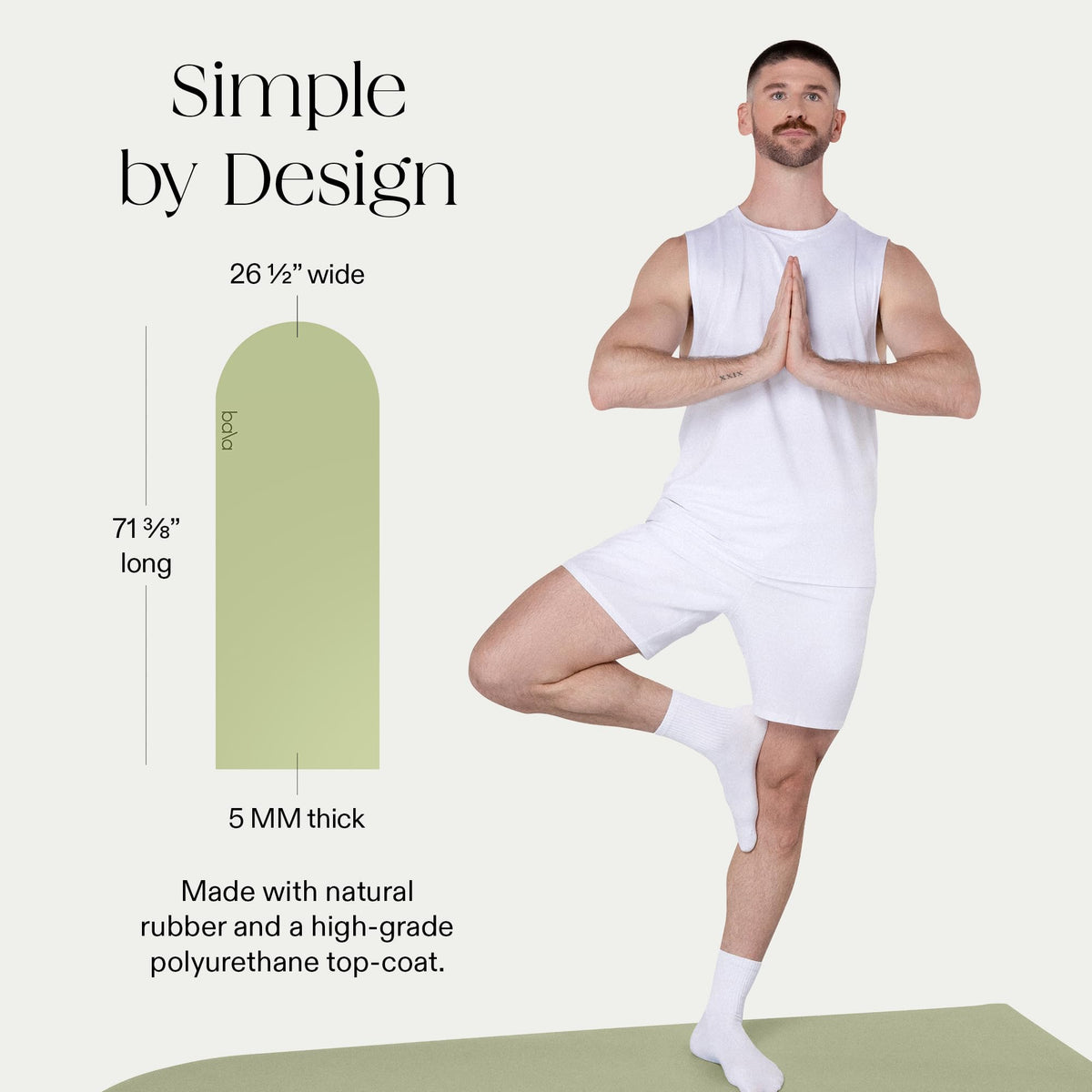 Bala Yoga Mat for Home Gym Non Slip Exercise Mat for Home - Bala Official Imagery - 6