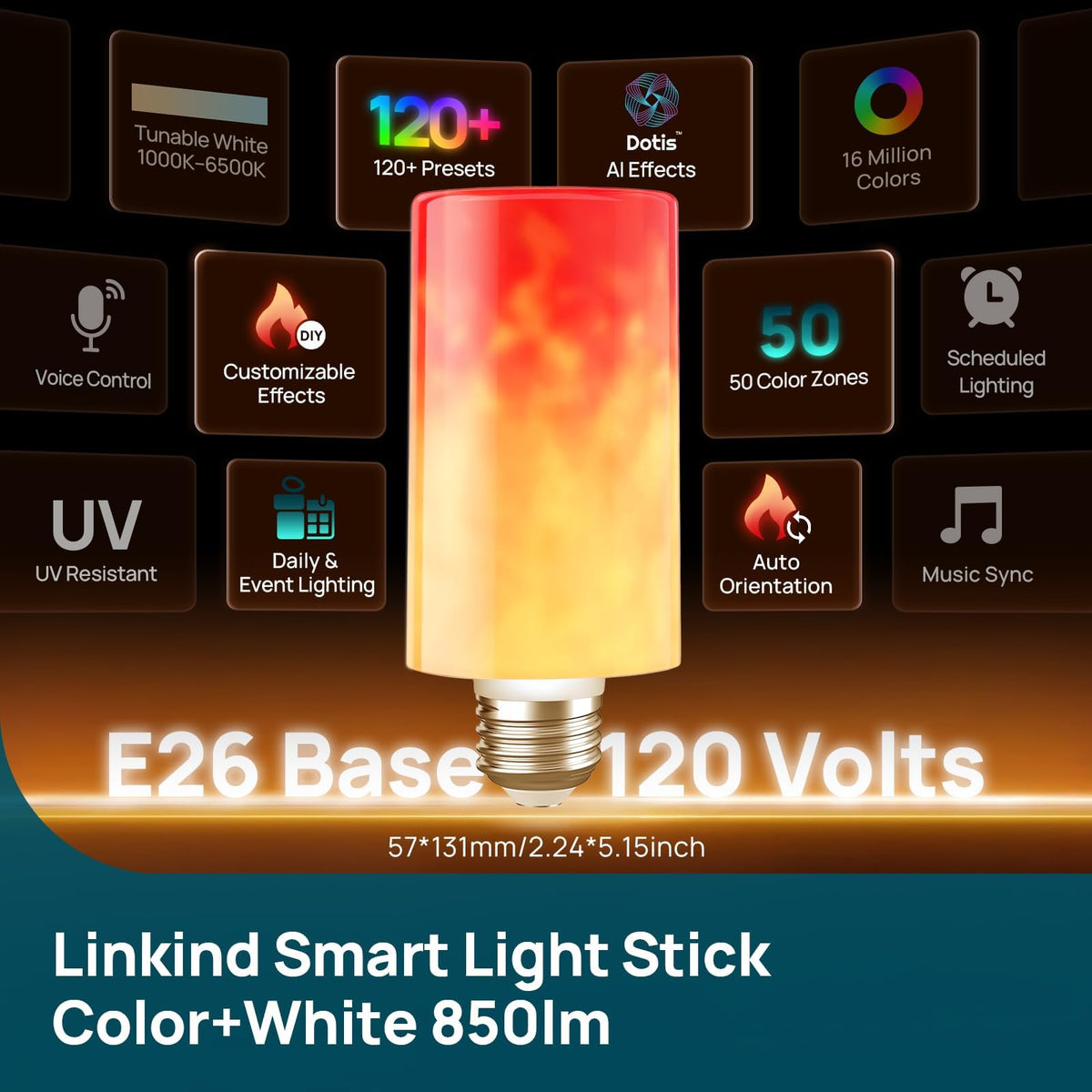 Linkind Smart Light Stick Color and White Smart Light Bulb - Linkind Official Imagery - 3