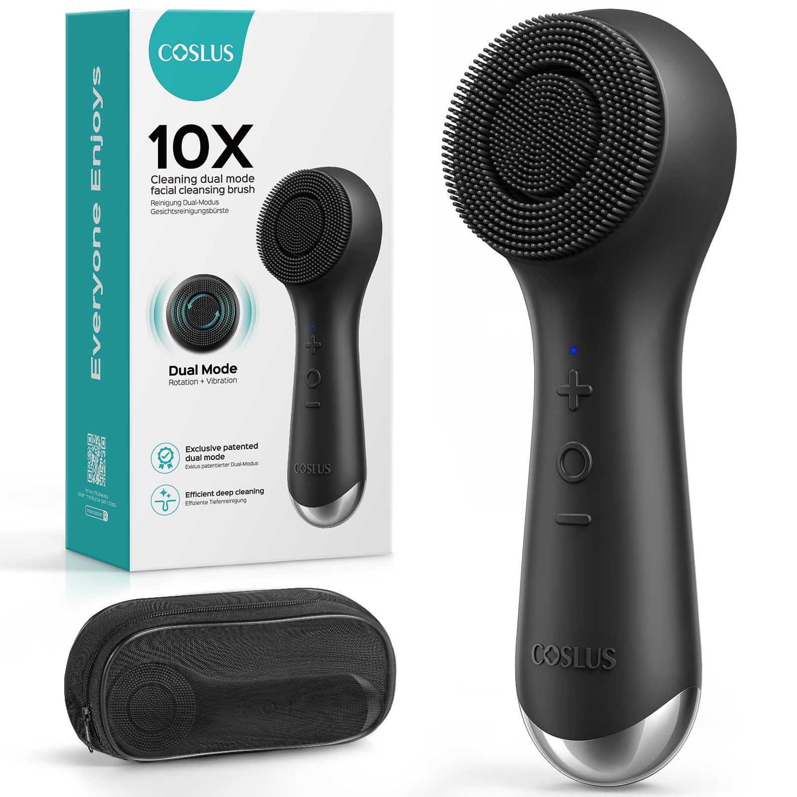 COSLUS FBS03 Face Scrubber Facial Cleansing Brush, Patented - Product Imagery
