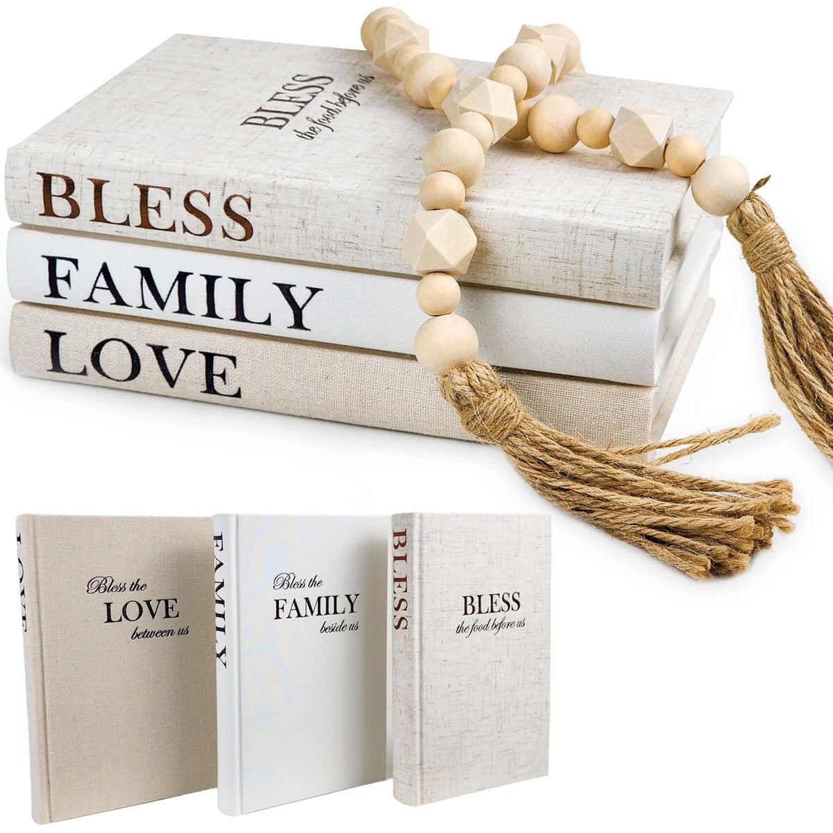 Linen Covered Decor Books 3 Pieces Decorative Books for Home - tinctor Official Imagery - 1