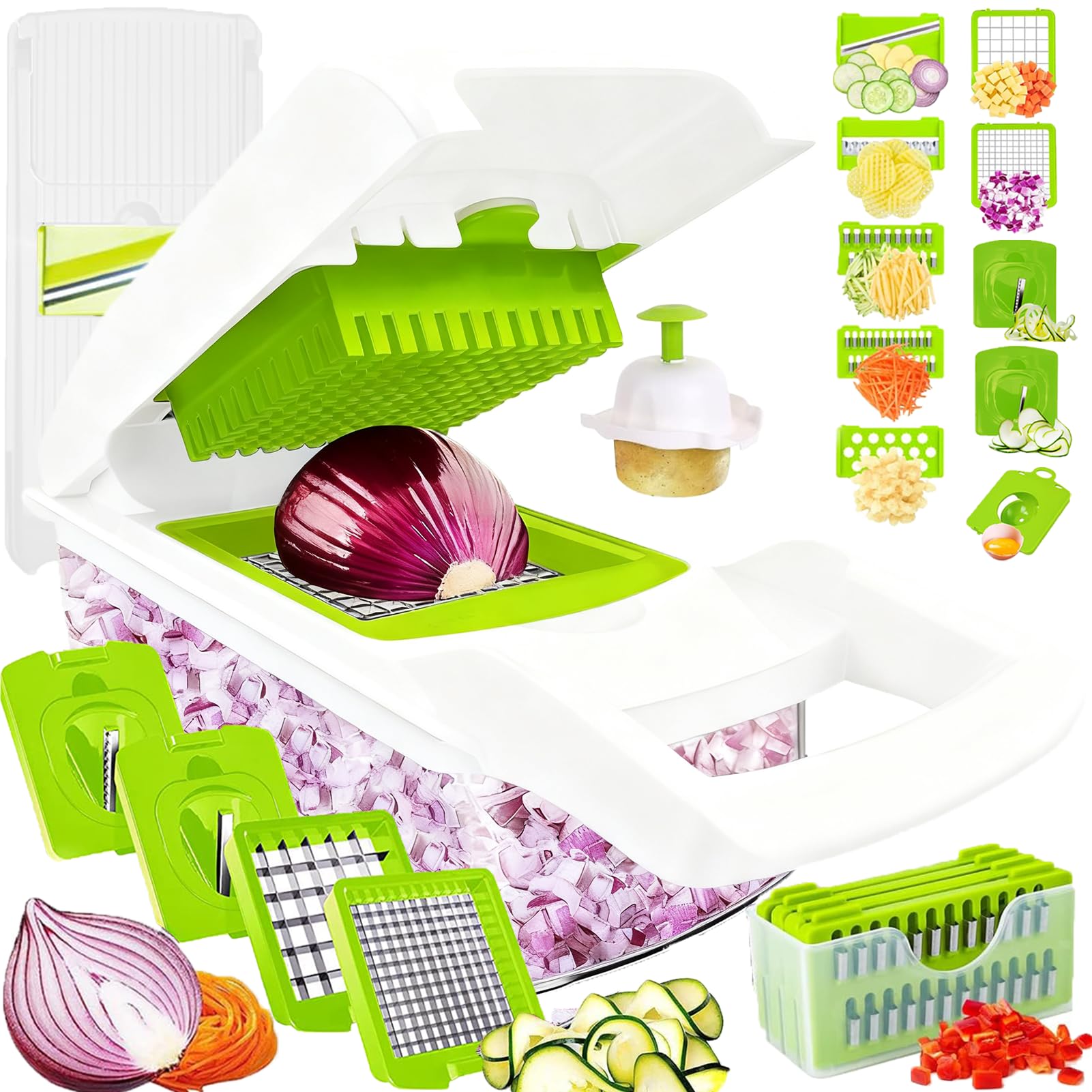 Dewpeton Vegetable Chopper Dicer with Container | Cheese Grater M - Dewpeton Official Product View 10