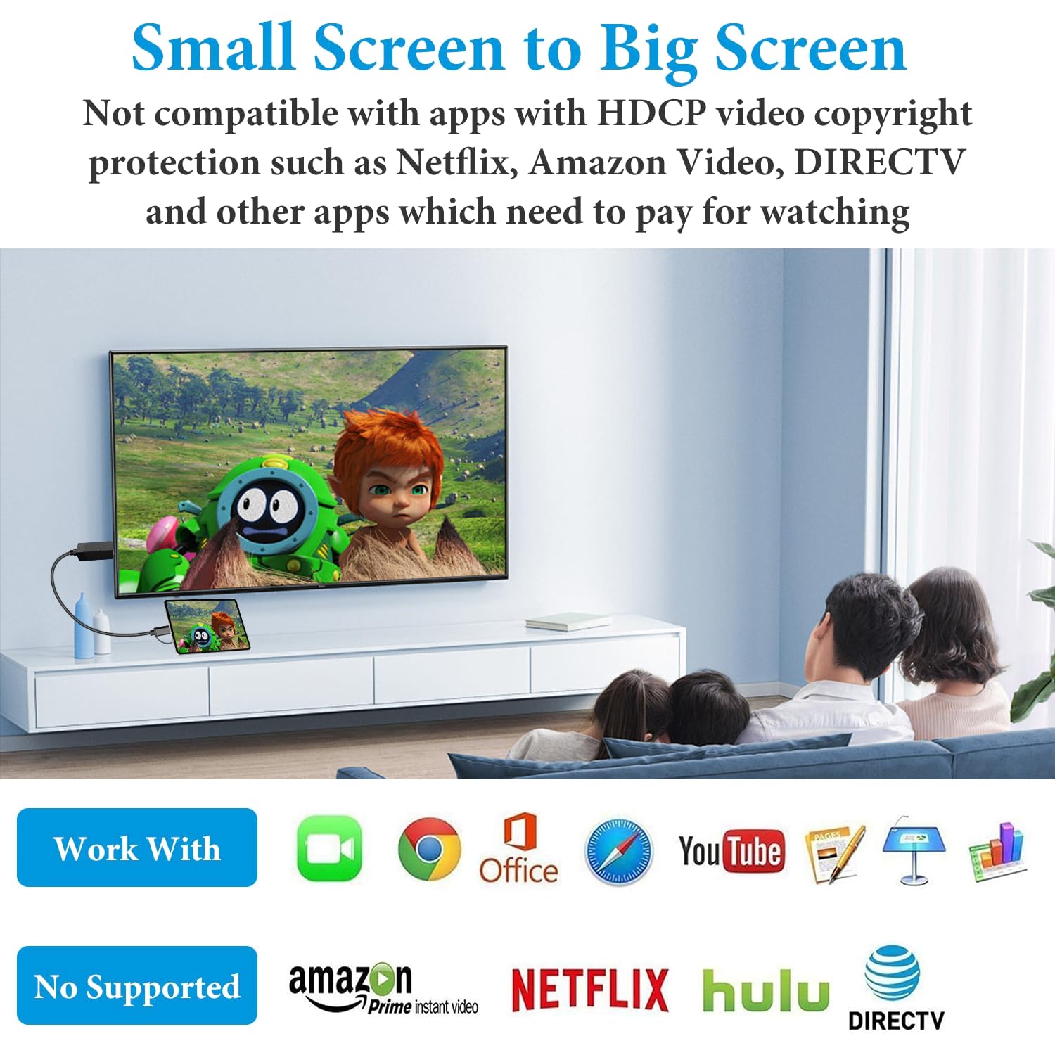 Weton 2-in-1 USB Type C Micro USB Android Phone to TV HDMI Cable, by Weton - Angle View 4