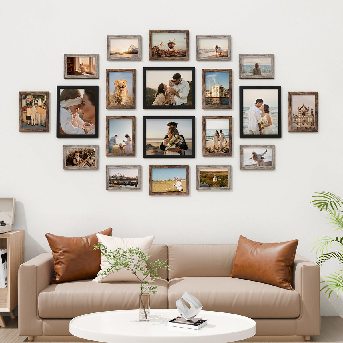 20 Pack Picture Frames Collage Wall Decor Black Brown Dark - Vittanly Official Imagery - 3